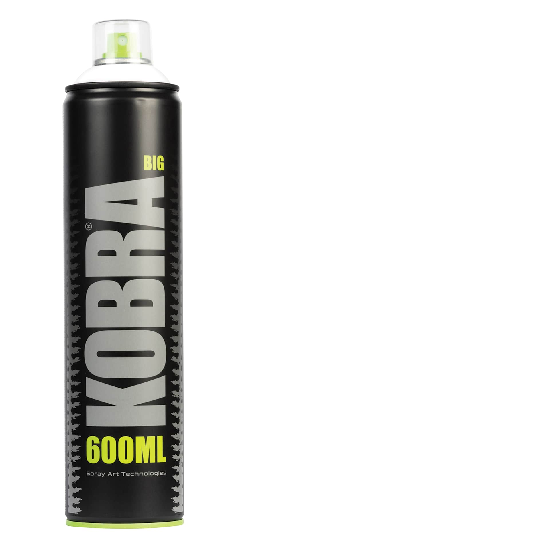 Kobra High Pressure Spray Paint - White, 600 ml, Can with swatch