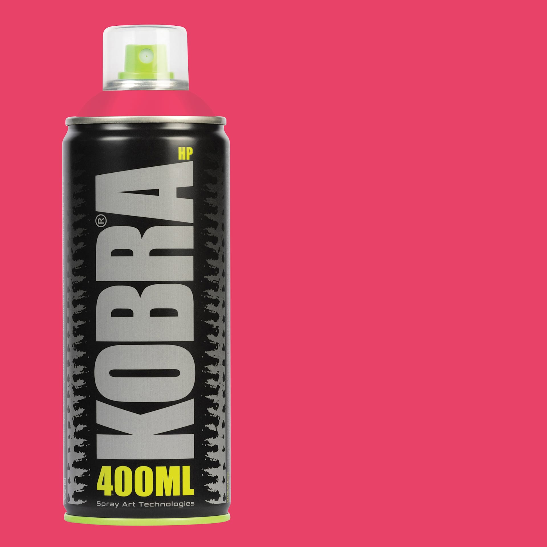 Kobra High Pressure Spray Paint - Raspberry, 400 ml, Can with swatch
