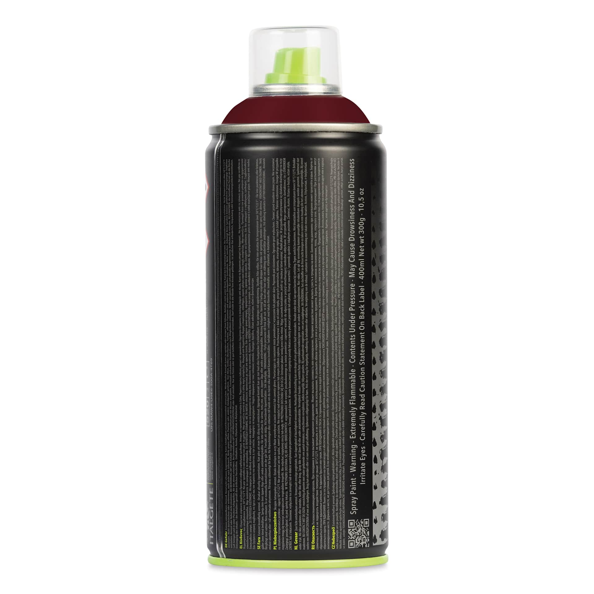 Kobra High Pressure Spray Paint - Red Wine, 400 ml, back of can