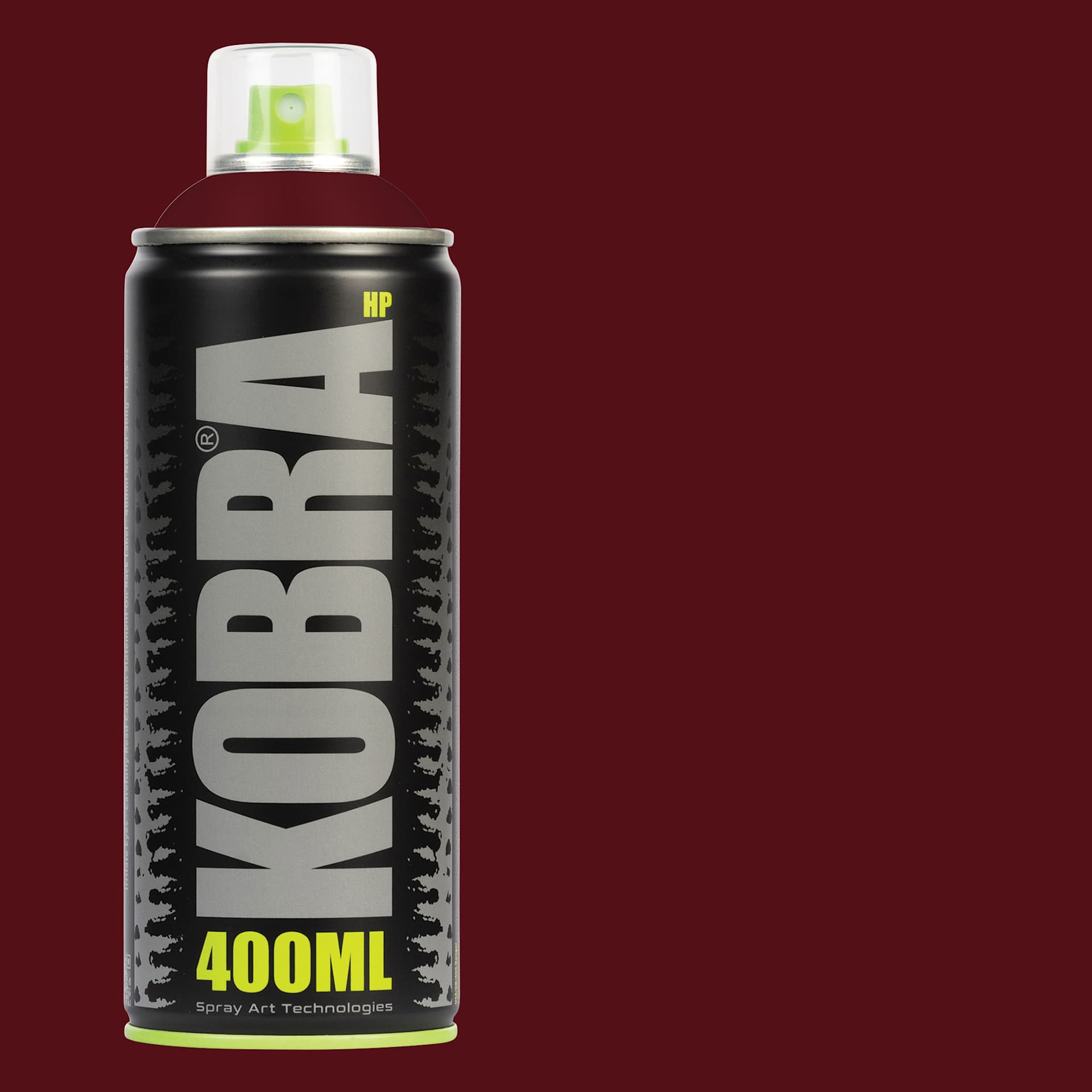 Kobra High Pressure Spray Paint - Red Wine, 400 ml, Can with swatch