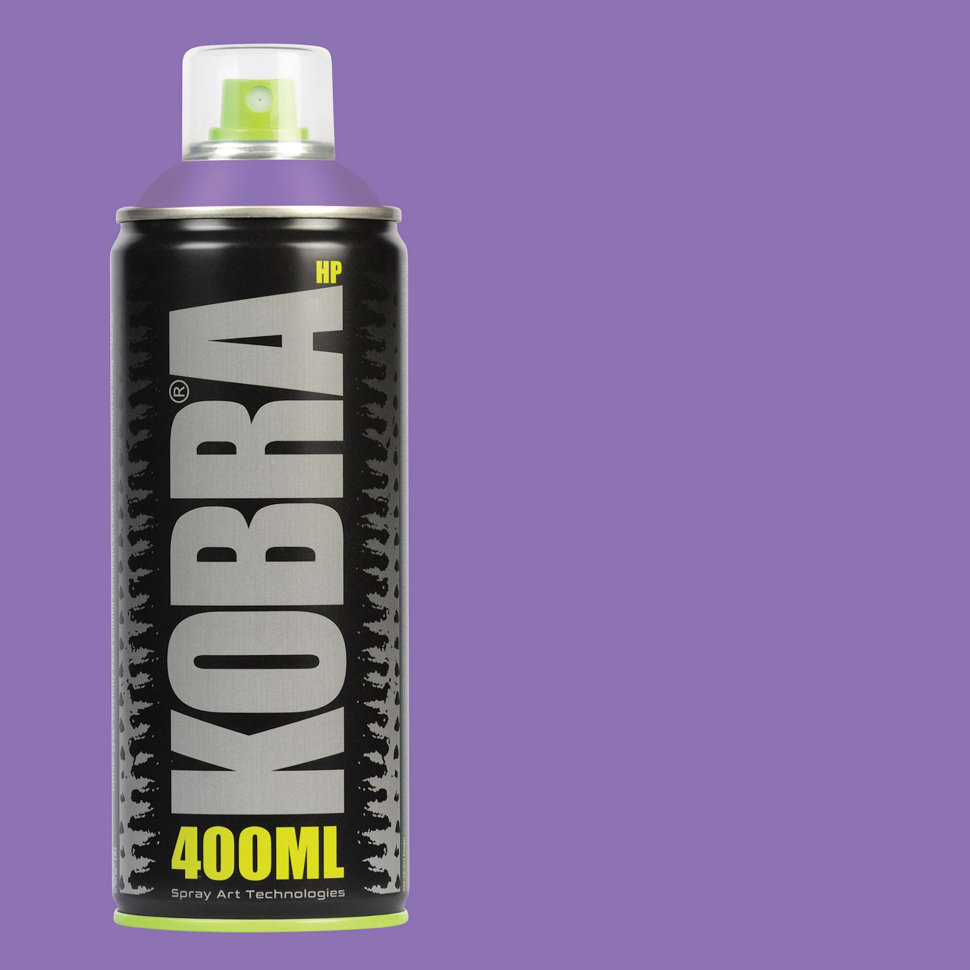 Kobra High Pressure Spray Paint - Violet, 400 ml, Can with swatch
