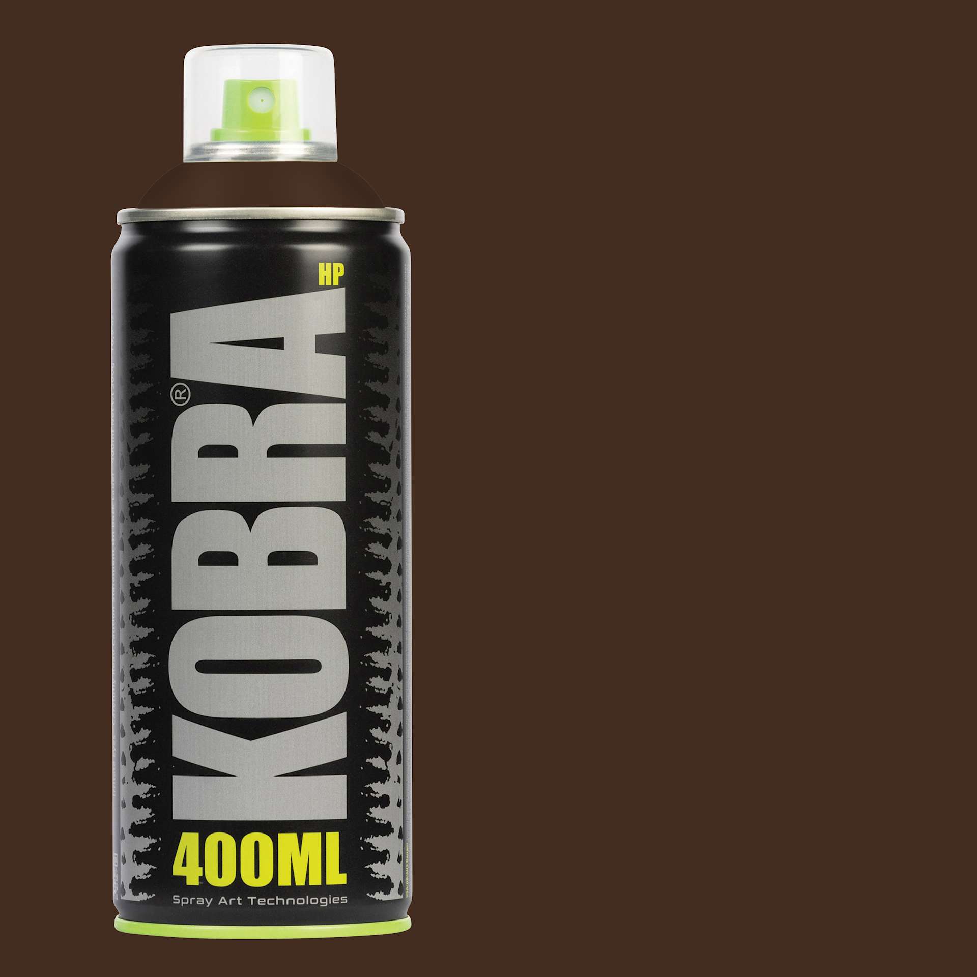 Kobra High Pressure Spray Paint - Burnt Ground, 400 ml, Can with swatch