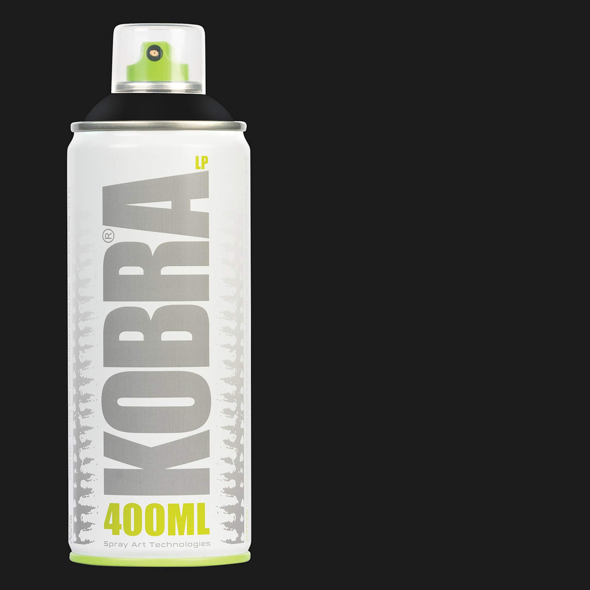 Kobra Low Pressure Spray Paint - Dark Hole, 400 ml, Can with swatch