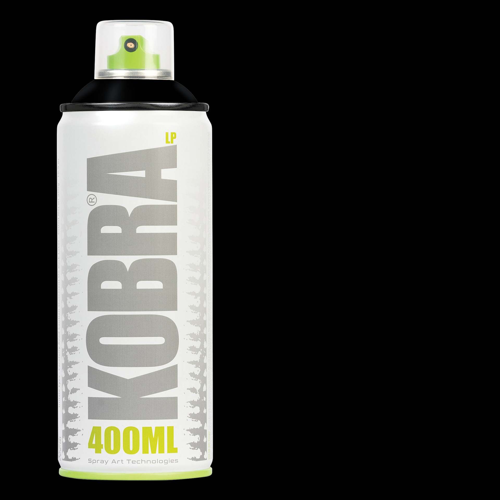 Kobra Low Pressure Spray Paint - Black Rat, 400 ml, Can with swatch