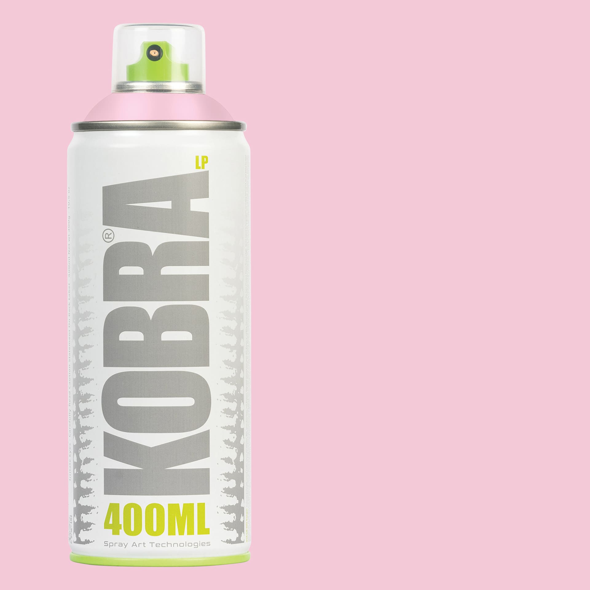 Kobra Low Pressure Spray Paint - Light Pink, 400 ml, Can with swatch