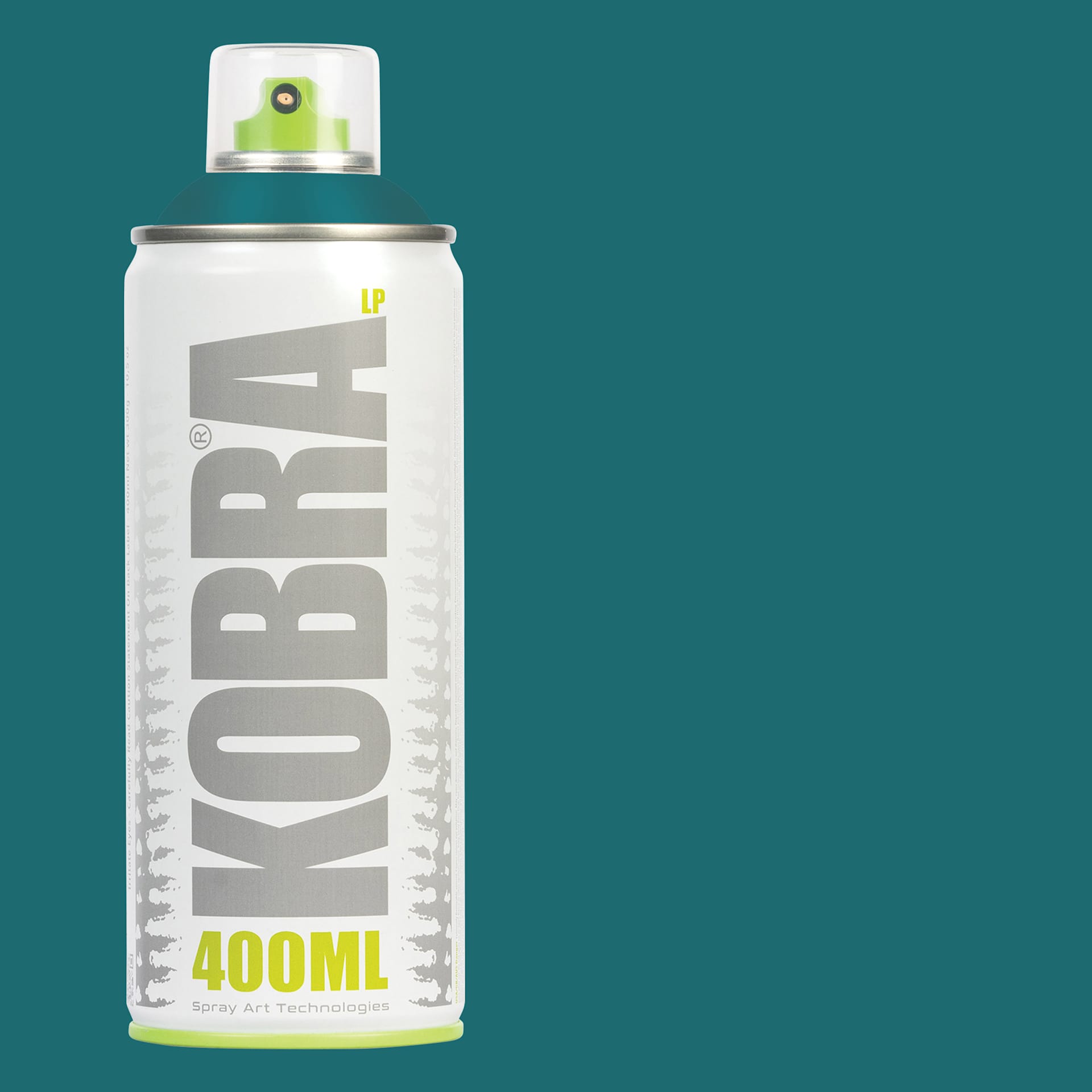 Kobra Low Pressure Spray Paint - Lagoon, 400 ml, Can with swatch