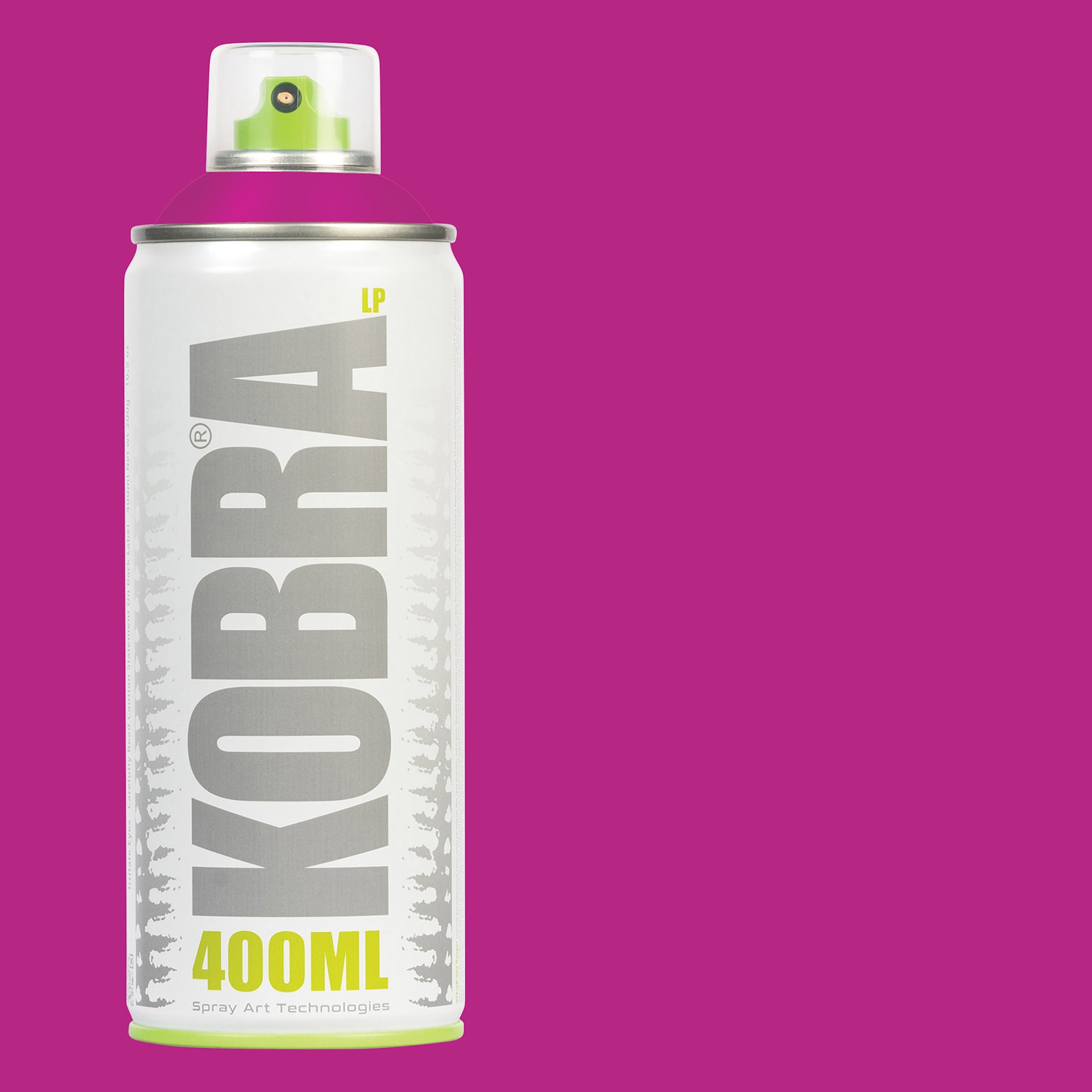Kobra Low Pressure Spray Paint - Low Fuchsia, 400 ml, Can with swatch