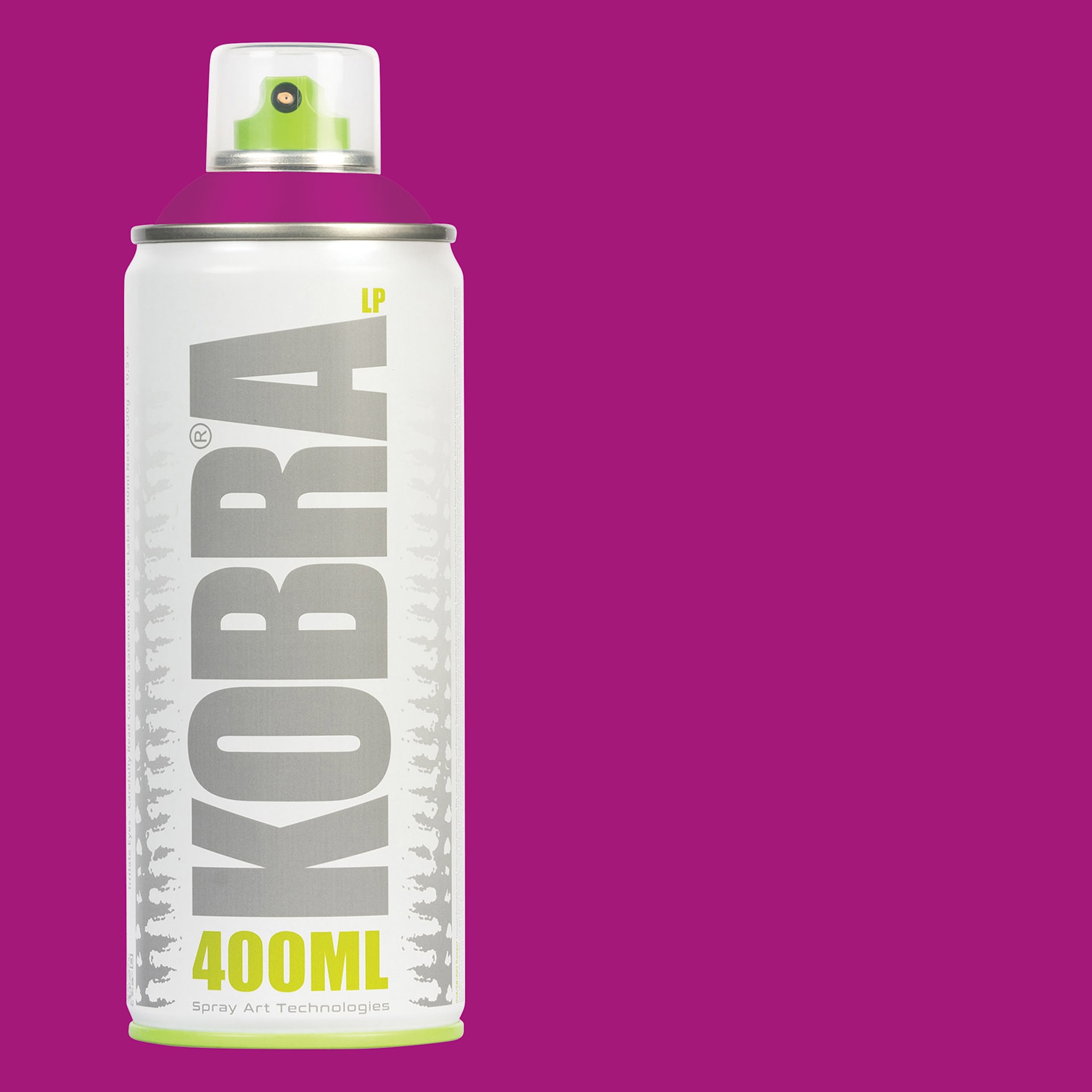 Kobra Low Pressure Spray Paint - Dark Fuchsia, 400 ml, Can with swatch