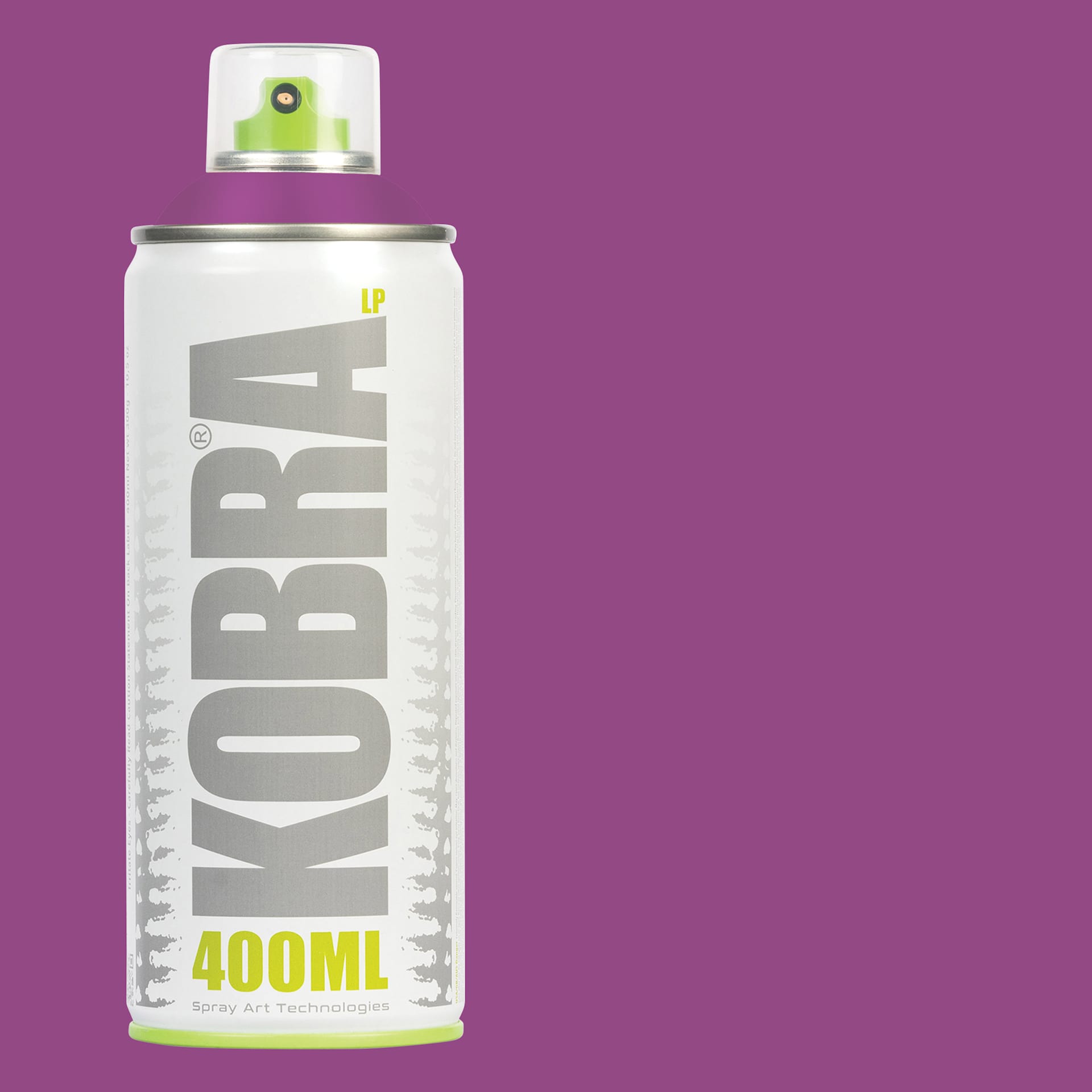 Kobra Low Pressure Spray Paint - Space Violet, 400 ml, Can with swatch