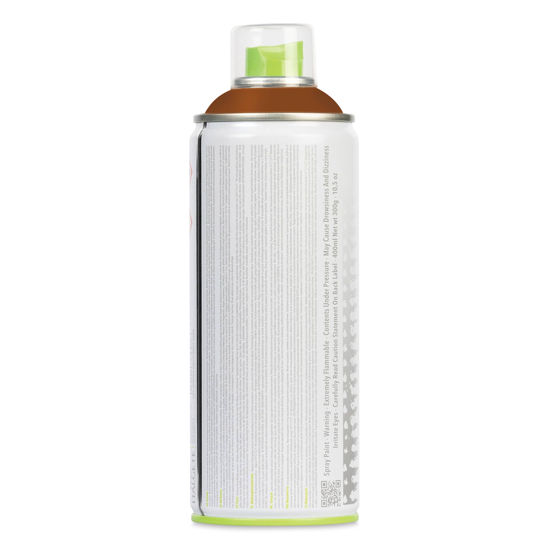 Kobra Low Pressure Spray Paint - Choco Brown, 400 ml, back of can