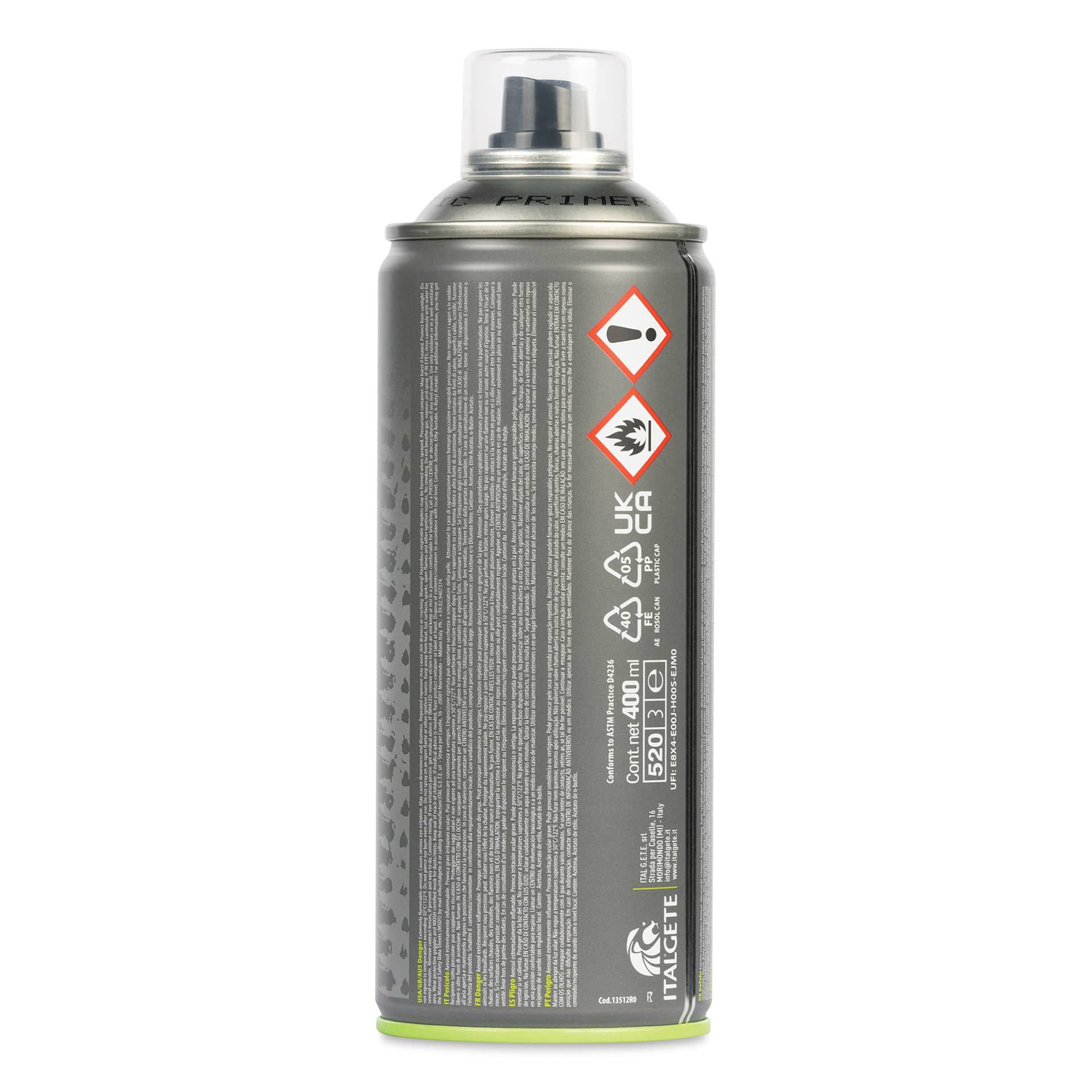 Kobra Plastic Primer - 400 ml, back of can