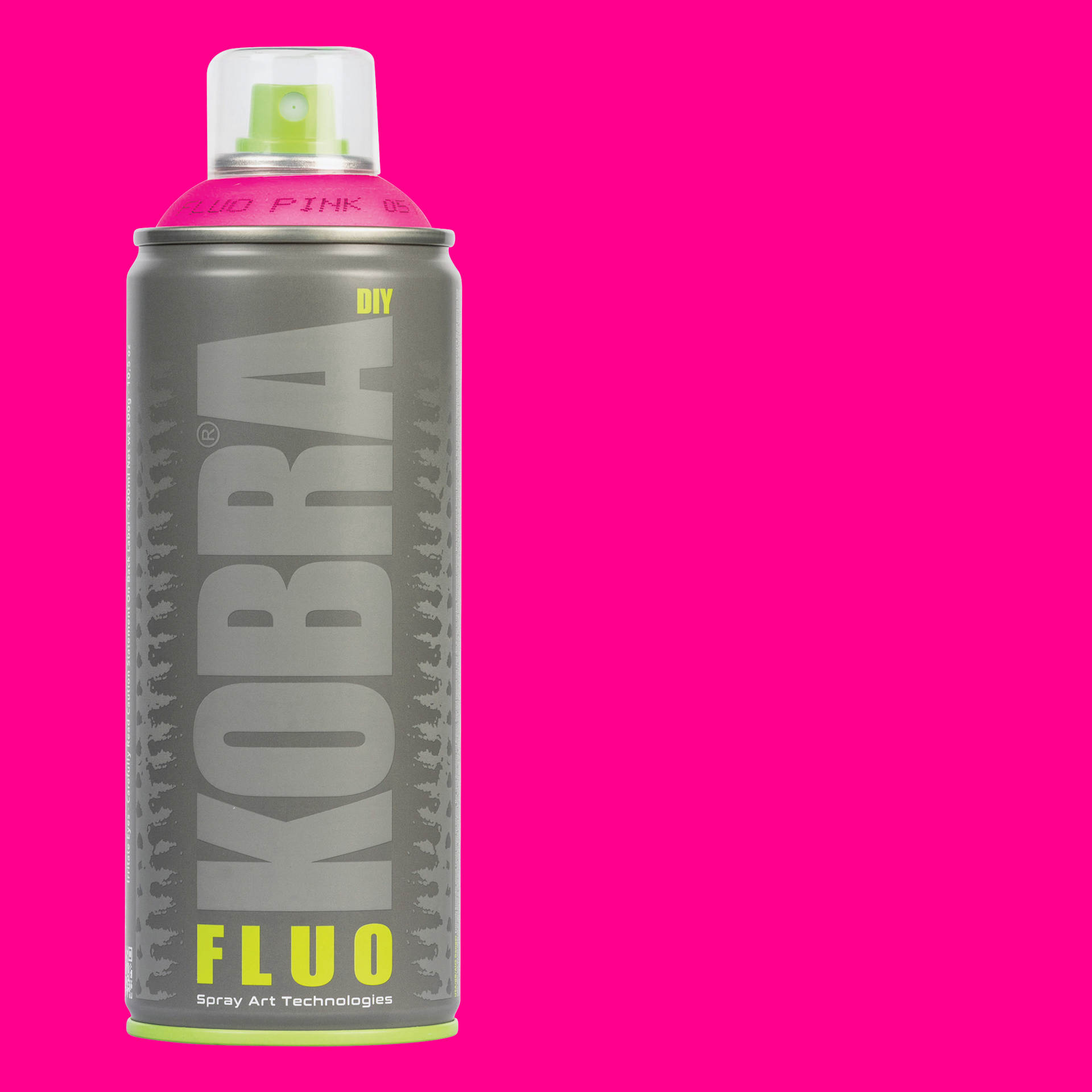 Kobra DIY Spray Paint - Fluo Pink, 400 ml, Can with swatch