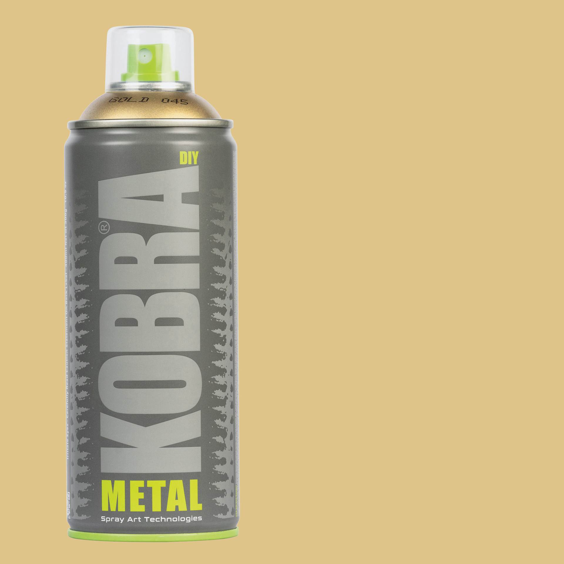 Kobra DIY Spray Paint - Gold, 400 ml, Can with swatch