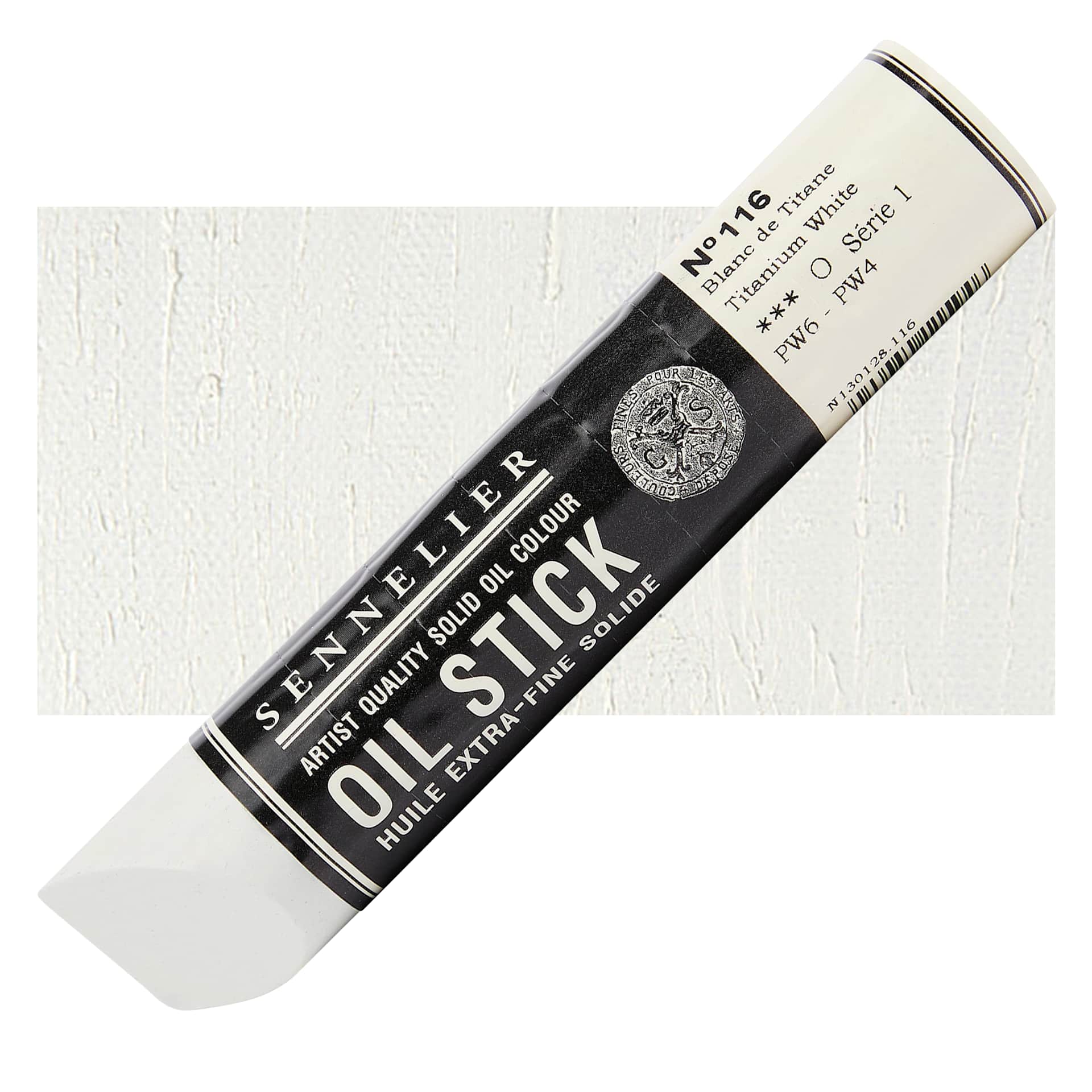 Sennelier Artists' Oil Stick - Titanium White, 96 ml stick and swatch