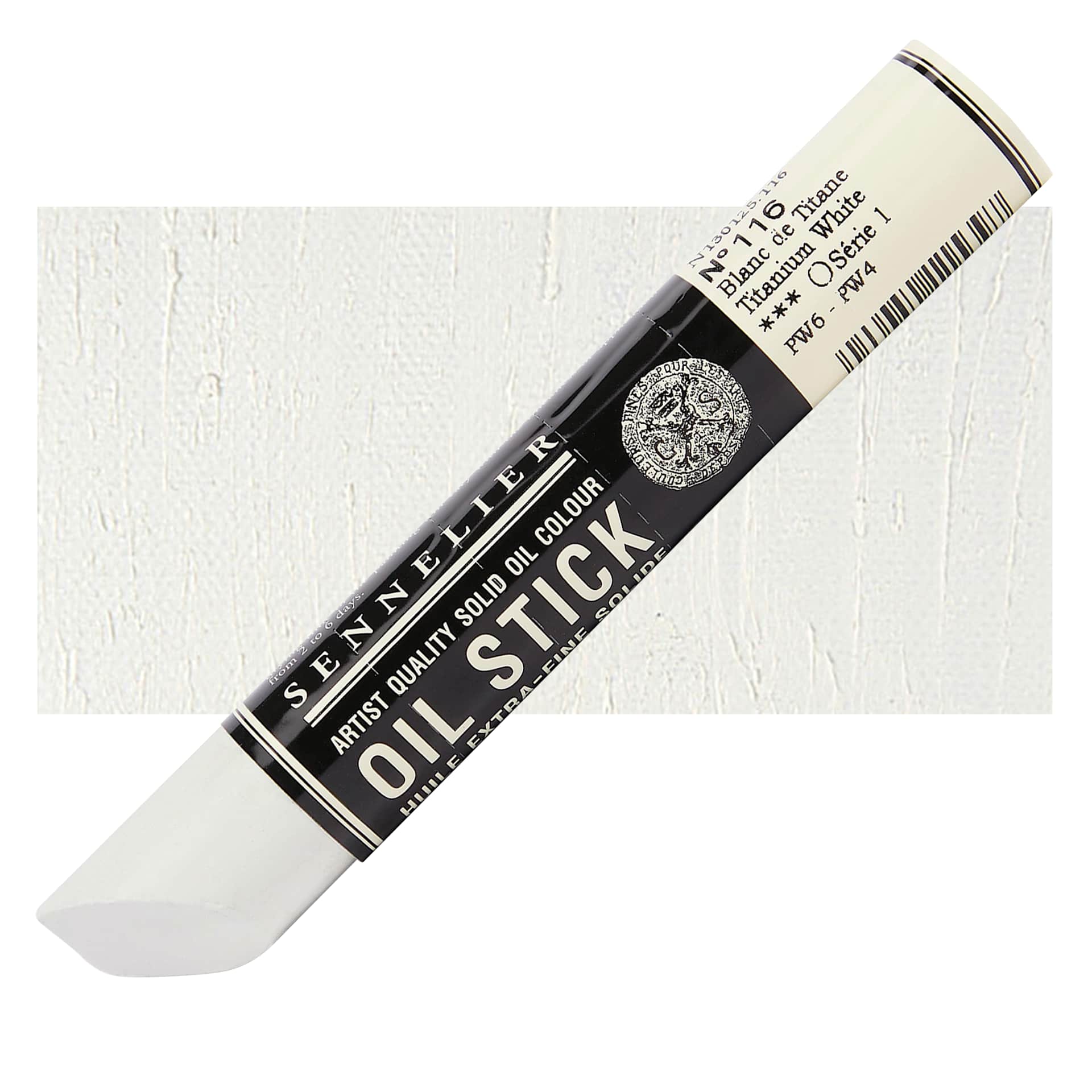 Sennelier Artists' Oil Stick - Titanium White 38 ml stick and swatch