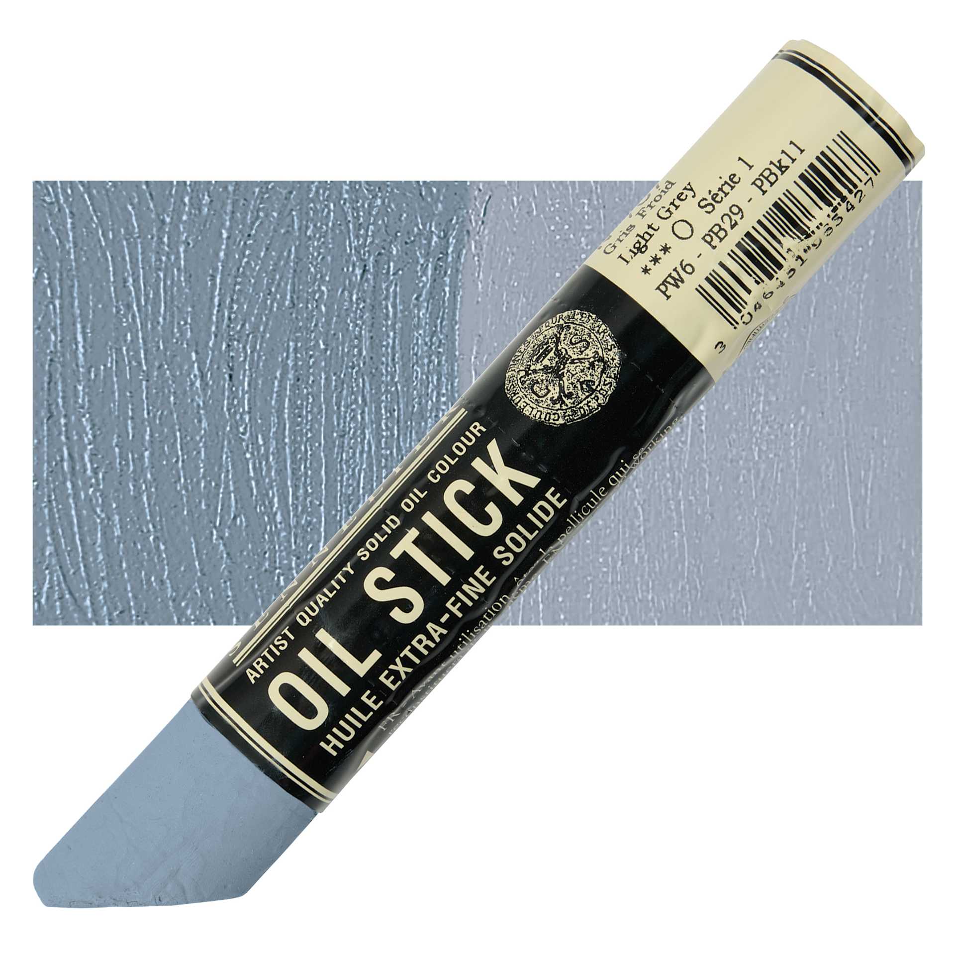 Sennelier Artists' Oil Stick - Light Grey stick and swatch