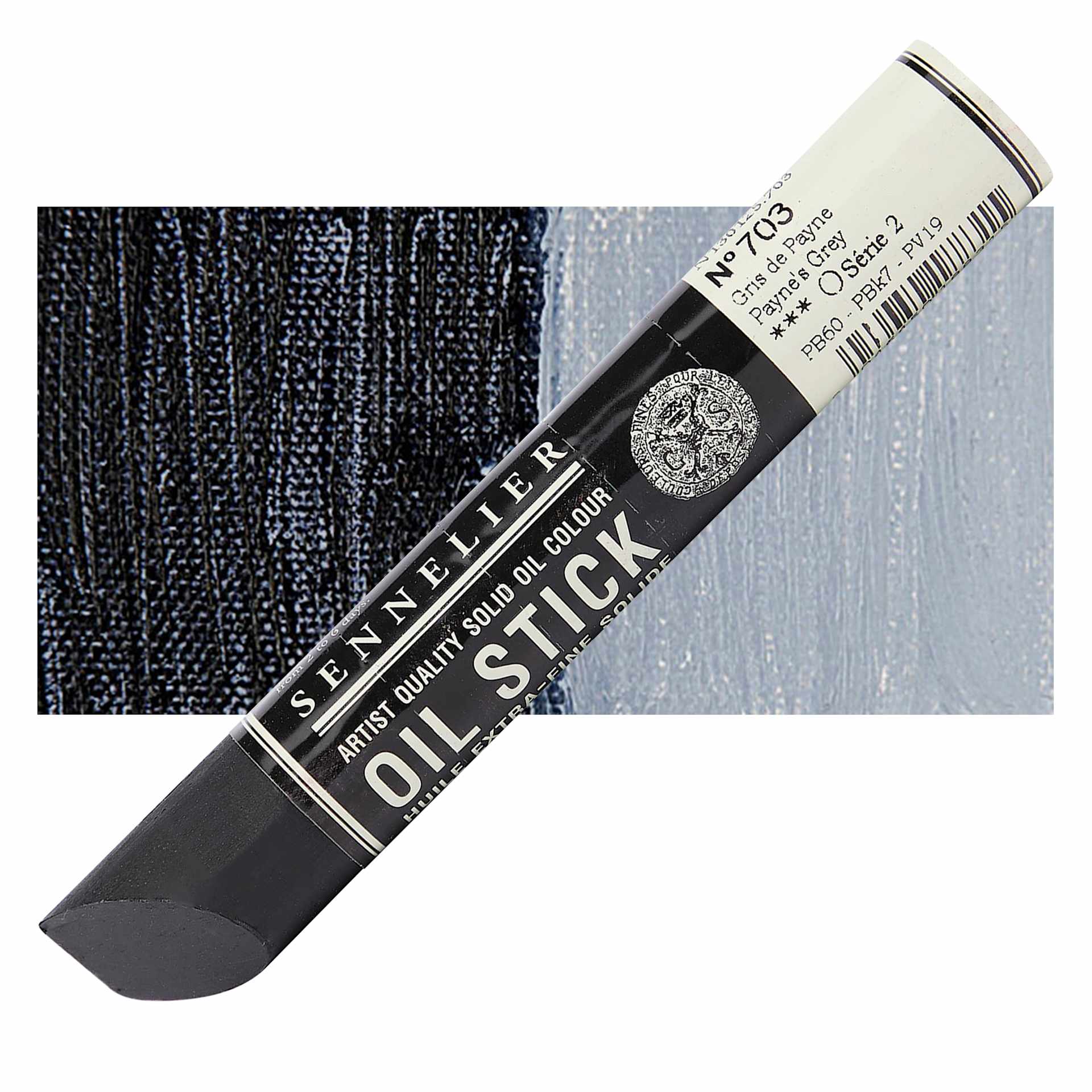 Sennelier Artists' Oil Stick - Payne's Gray 38 ml stick and swatch