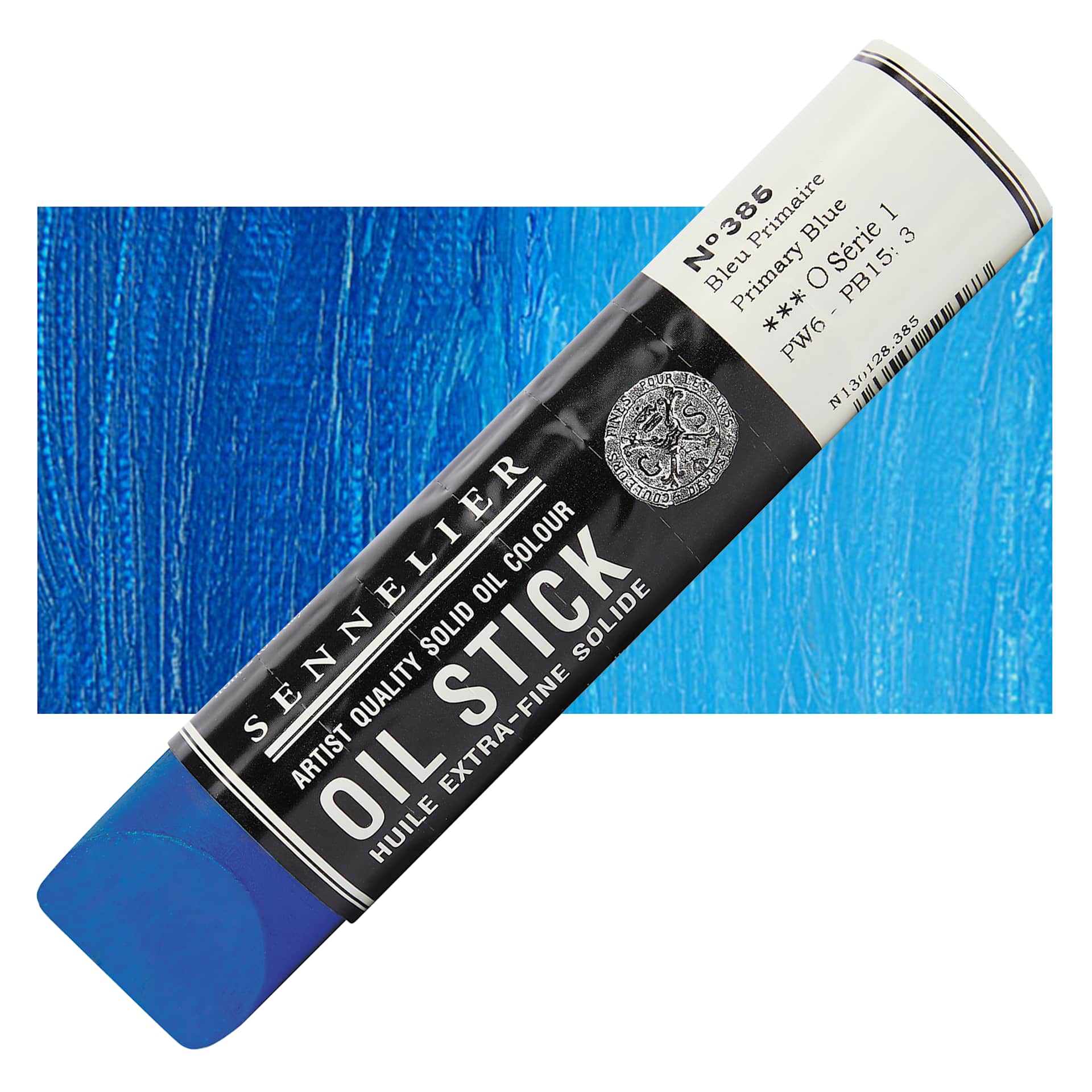 Sennelier Artists' Oil Stick - Primary Blue, 96 ml stick and swatch