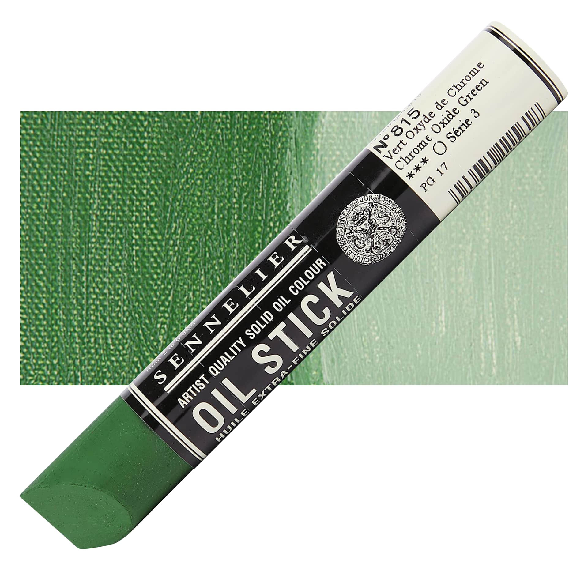 Sennelier Artists' Oil Stick - Chromium Oxide Green 38 ml stick and swatch