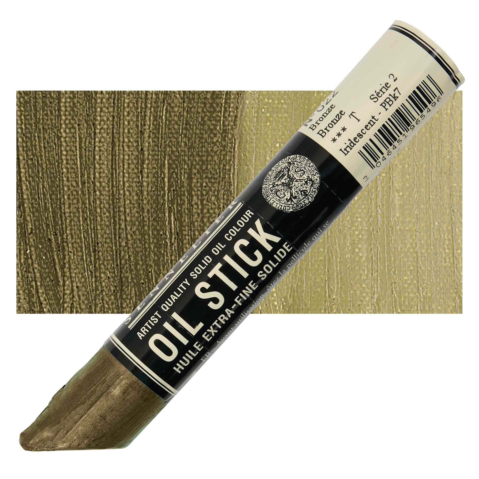 Sennelier Artists' Oil Stick - Bronze stick and swatch