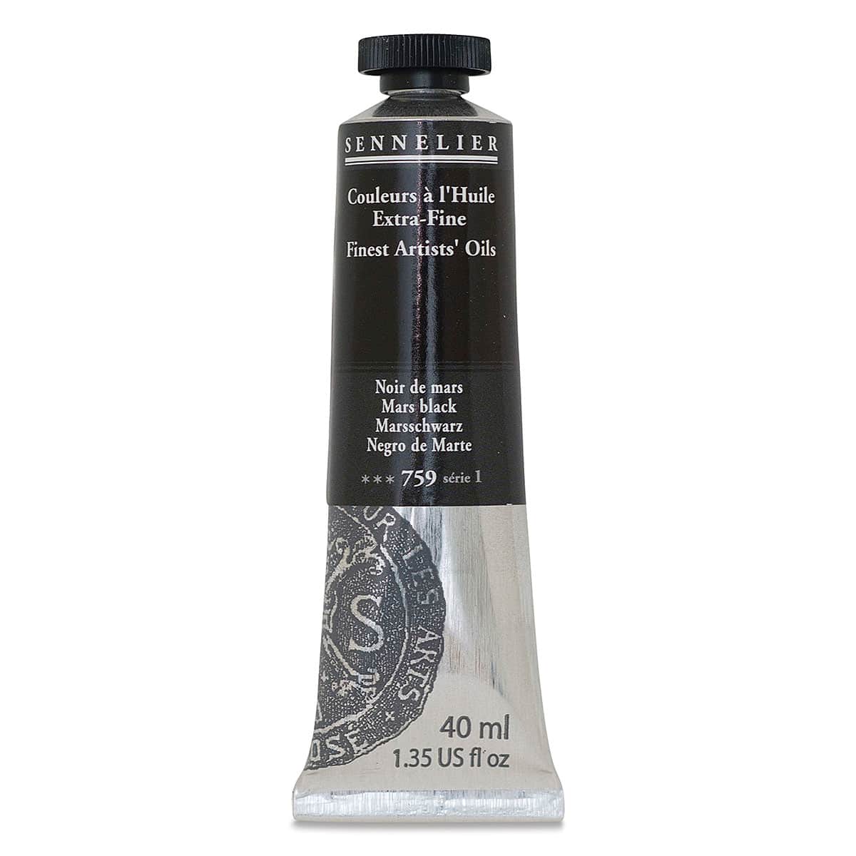 Sennelier Artists' Extra Fine Oil Paint - Mars Black, 40 ml tube