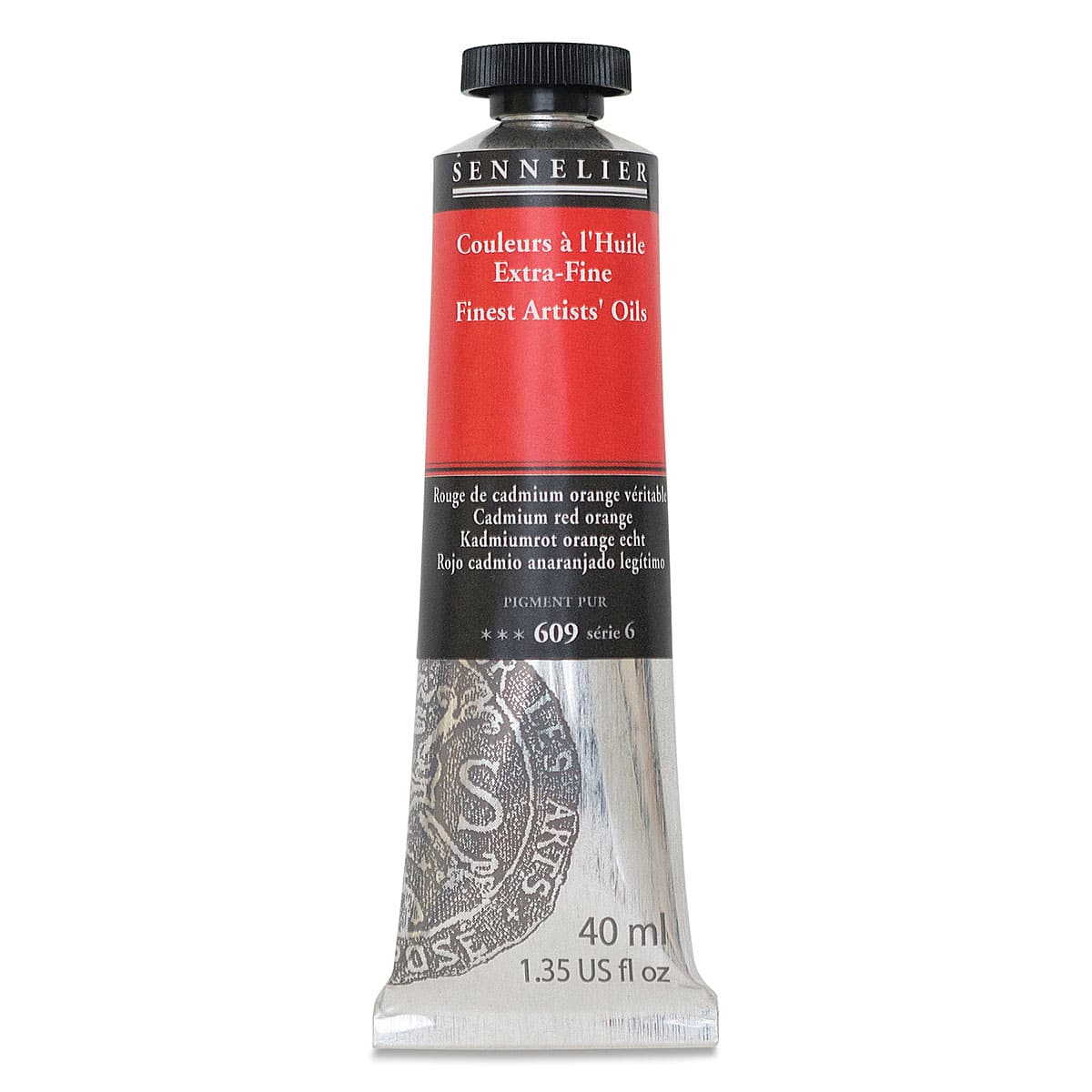 Sennelier Artists' Extra Fine Oil Paint - Cadmium Red Orange, 40 ml tube