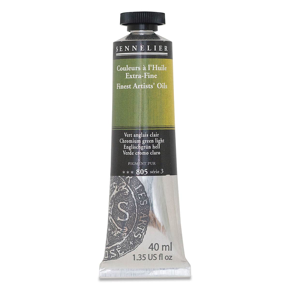 Sennelier Artists' Extra Fine Oil Paint - Chromium Green Light, 40 ml tube