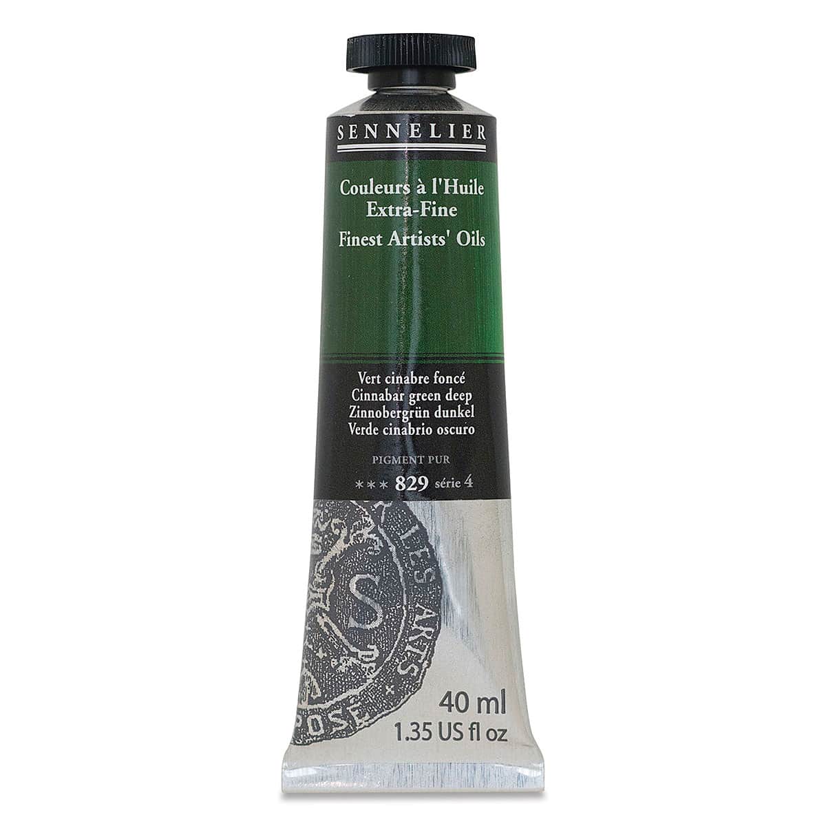 Sennelier Artists' Extra Fine Oil Paint - Cinnabar Green Deep, 40 ml tube