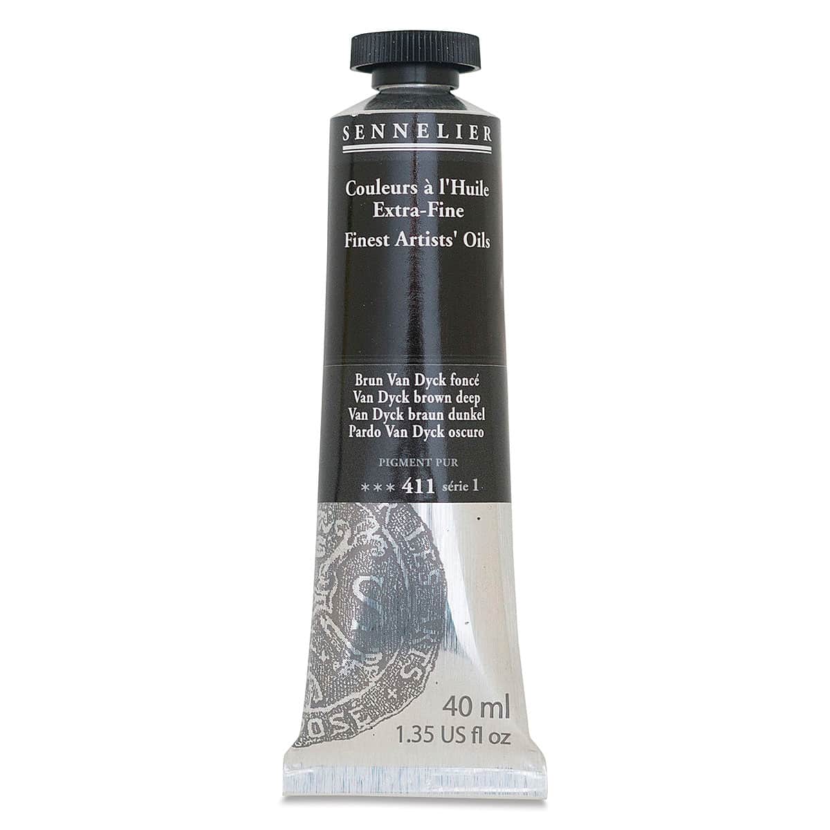 Sennelier Artists' Extra Fine Oil Paint - Van Dyck Brown Deep, 40 ml tube