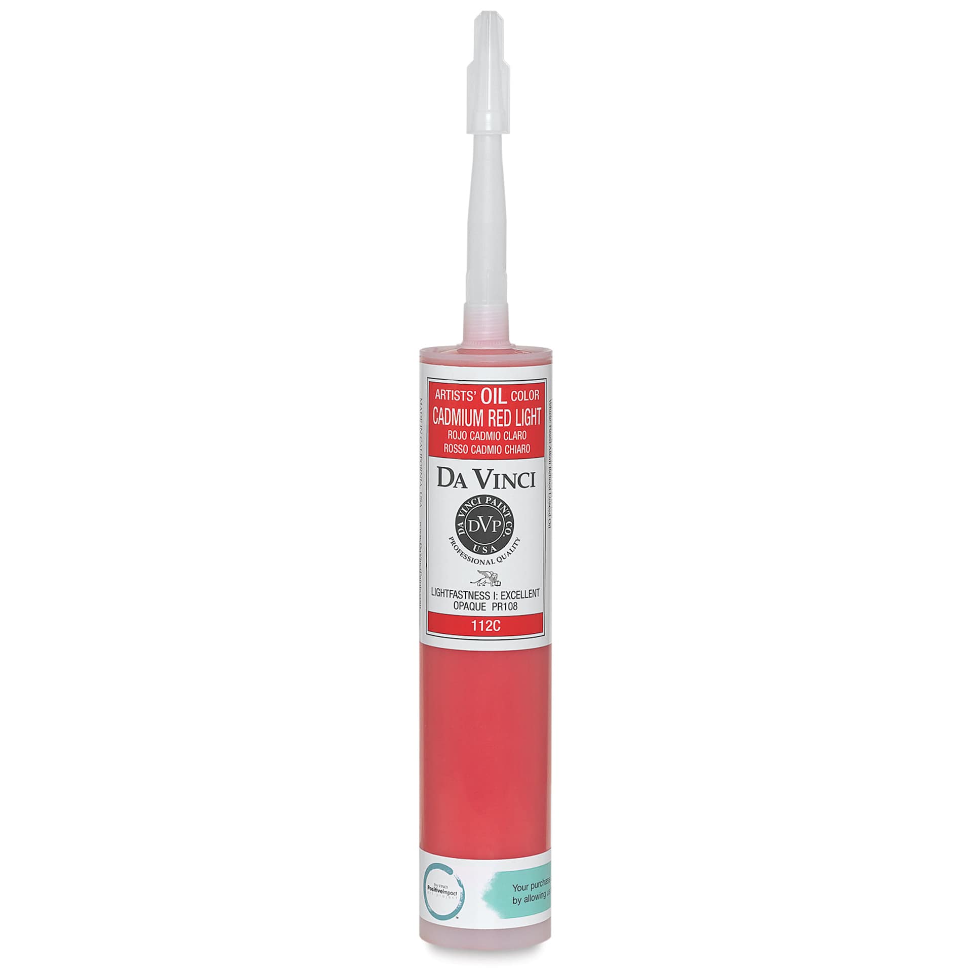Da Vinci Artists' Oil Color - Cadmium Red Light, 300 ml Cartridge