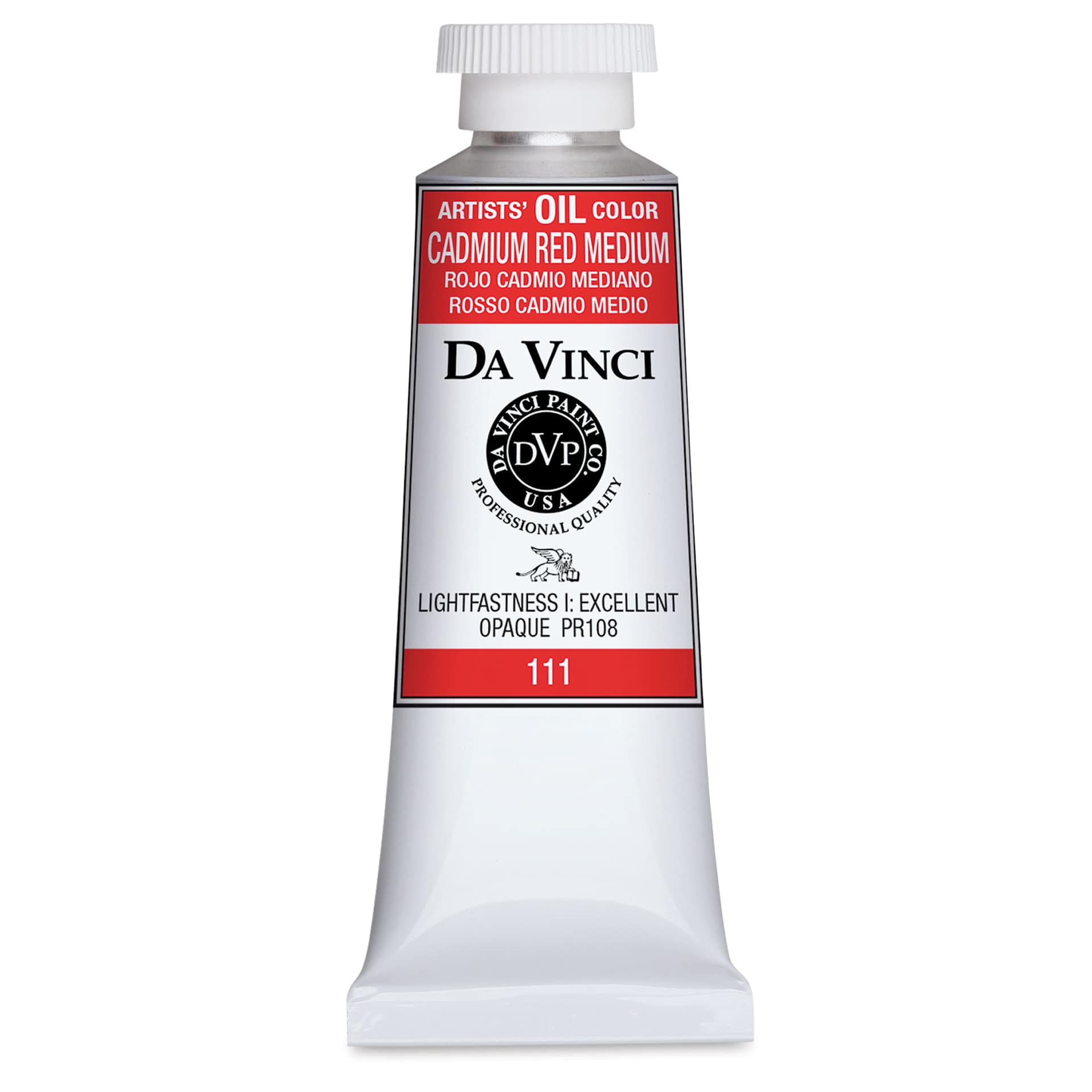 Da Vinci Artists' Oil Color - Cadmium Red Medium, 37 ml Tube