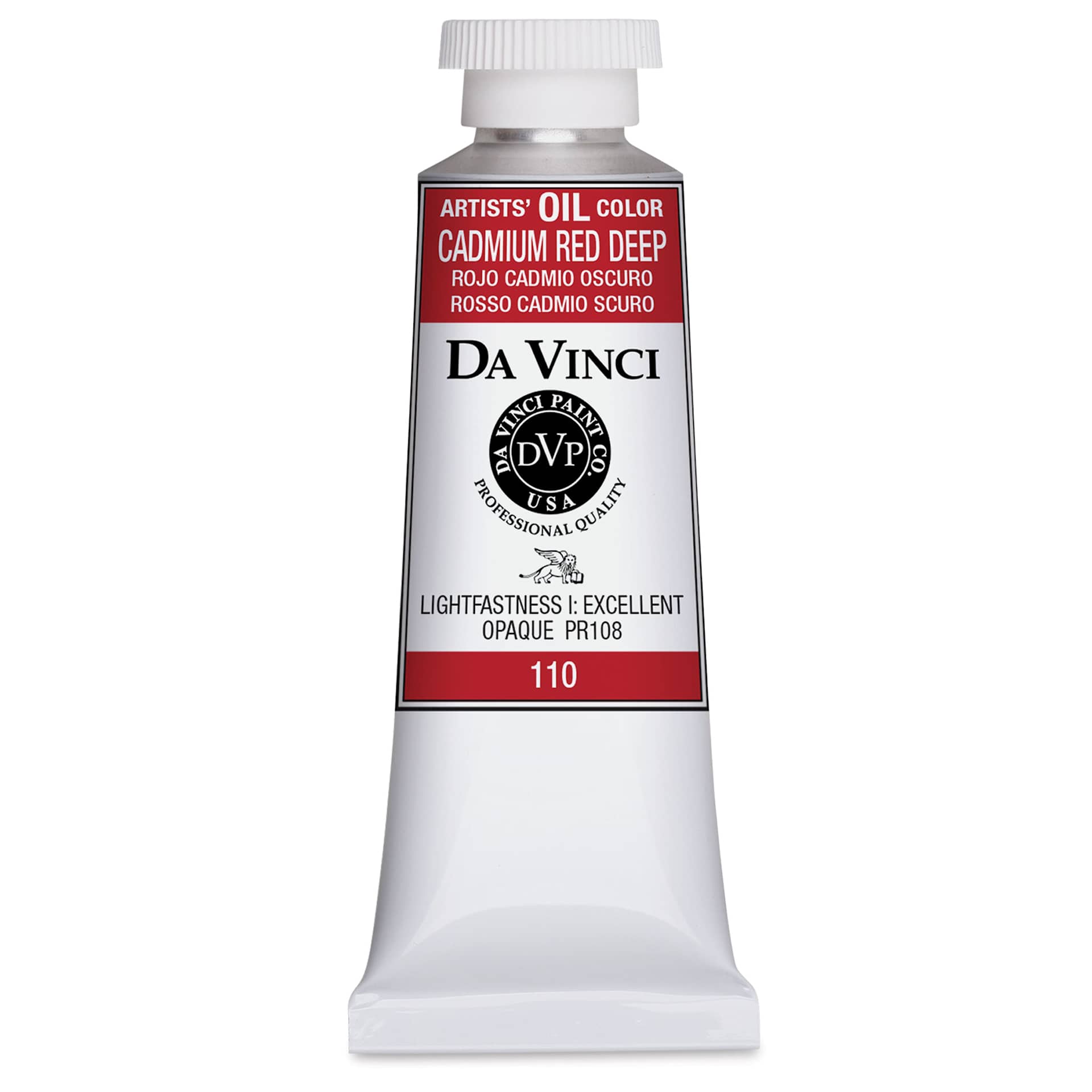 Da Vinci Artists' Oil Color - Cadmium Red Deep, 37 ml Tube