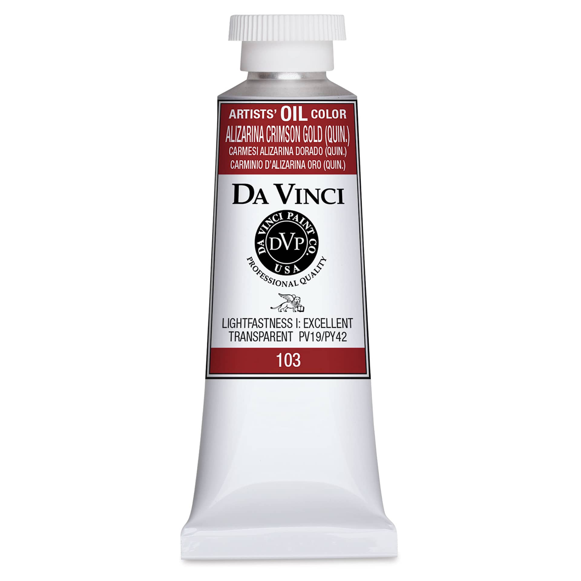 Da Vinci Artists' Oil Color - Alizarin Crimson Gold, 37 ml Tube