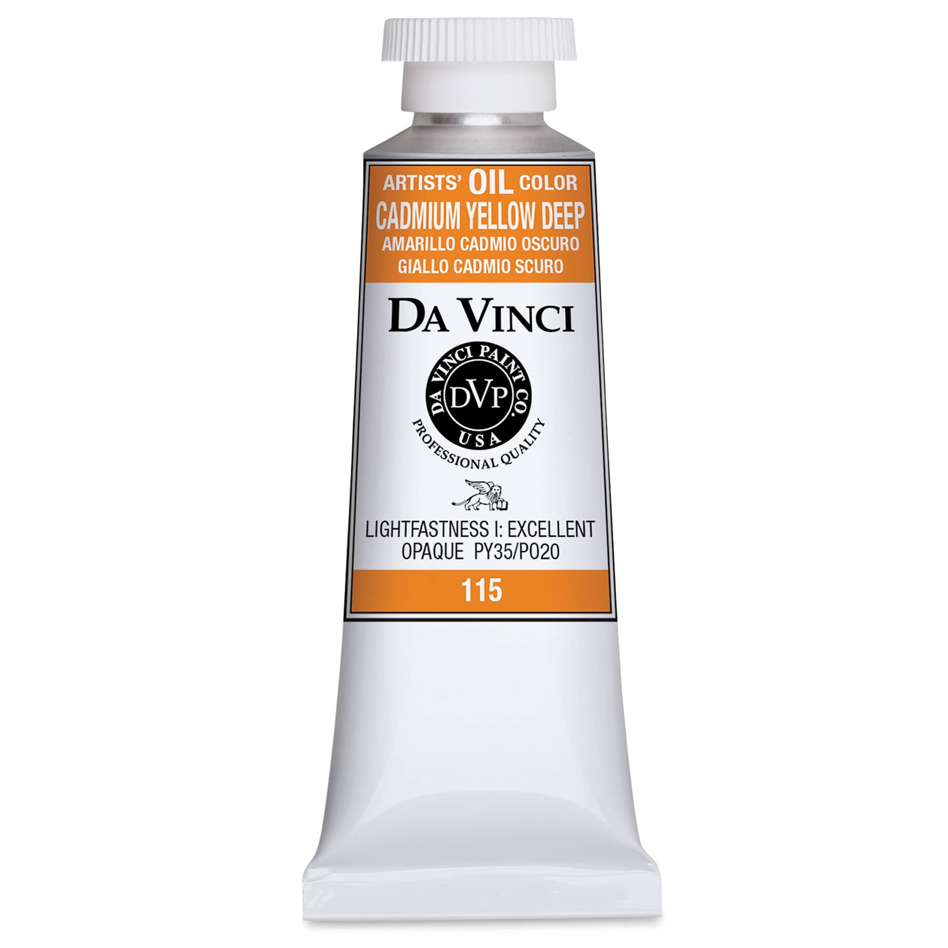 Da Vinci Artists' Oil Color - Cadmium Yellow Deep, 37 ml Tube