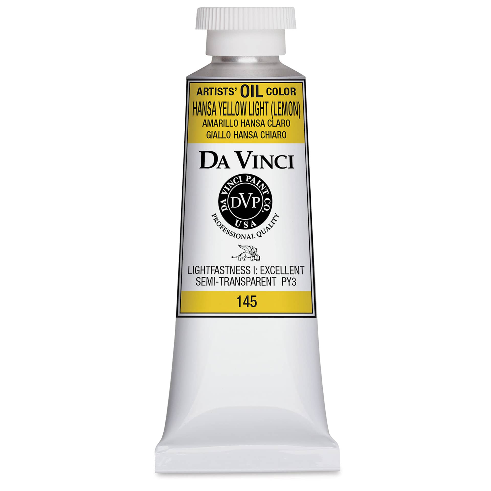 Da Vinci Artists' Oil Color - Hansa Yellow Light, 37 ml Tube