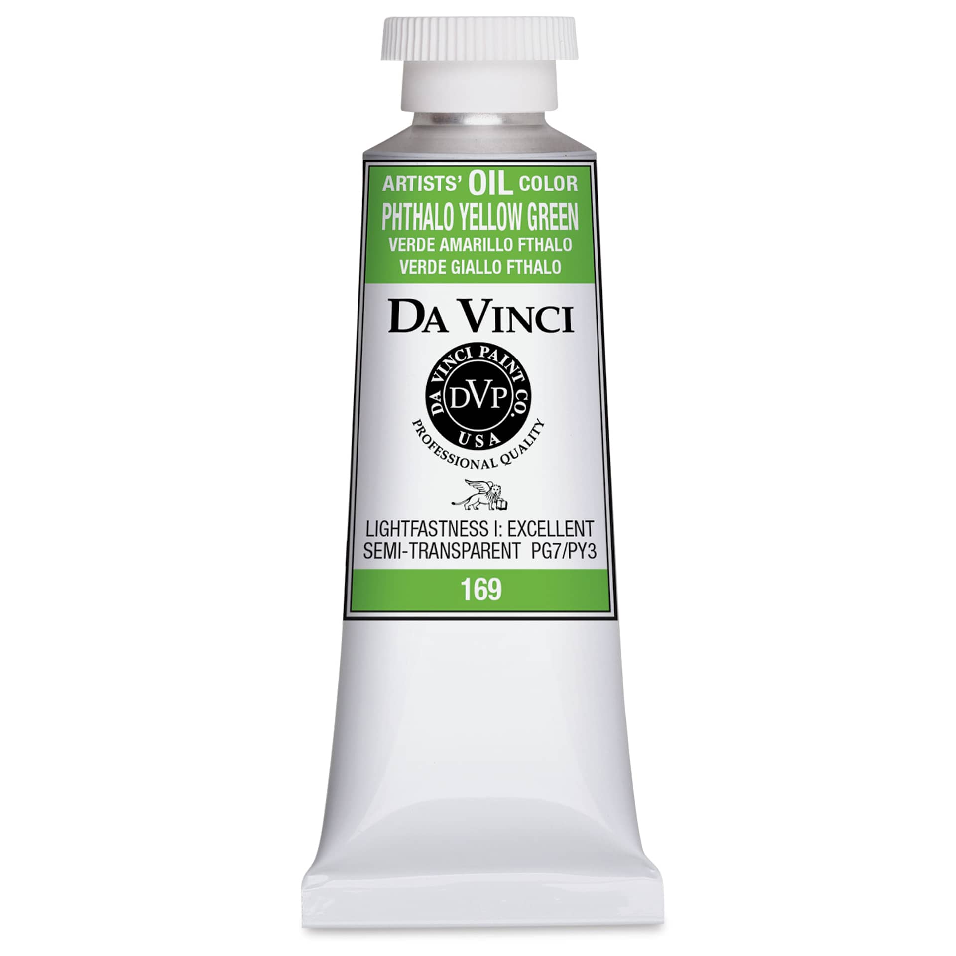 Da Vinci Artists' Oil Color - Phthalo Yellow Green, 37 ml Tube