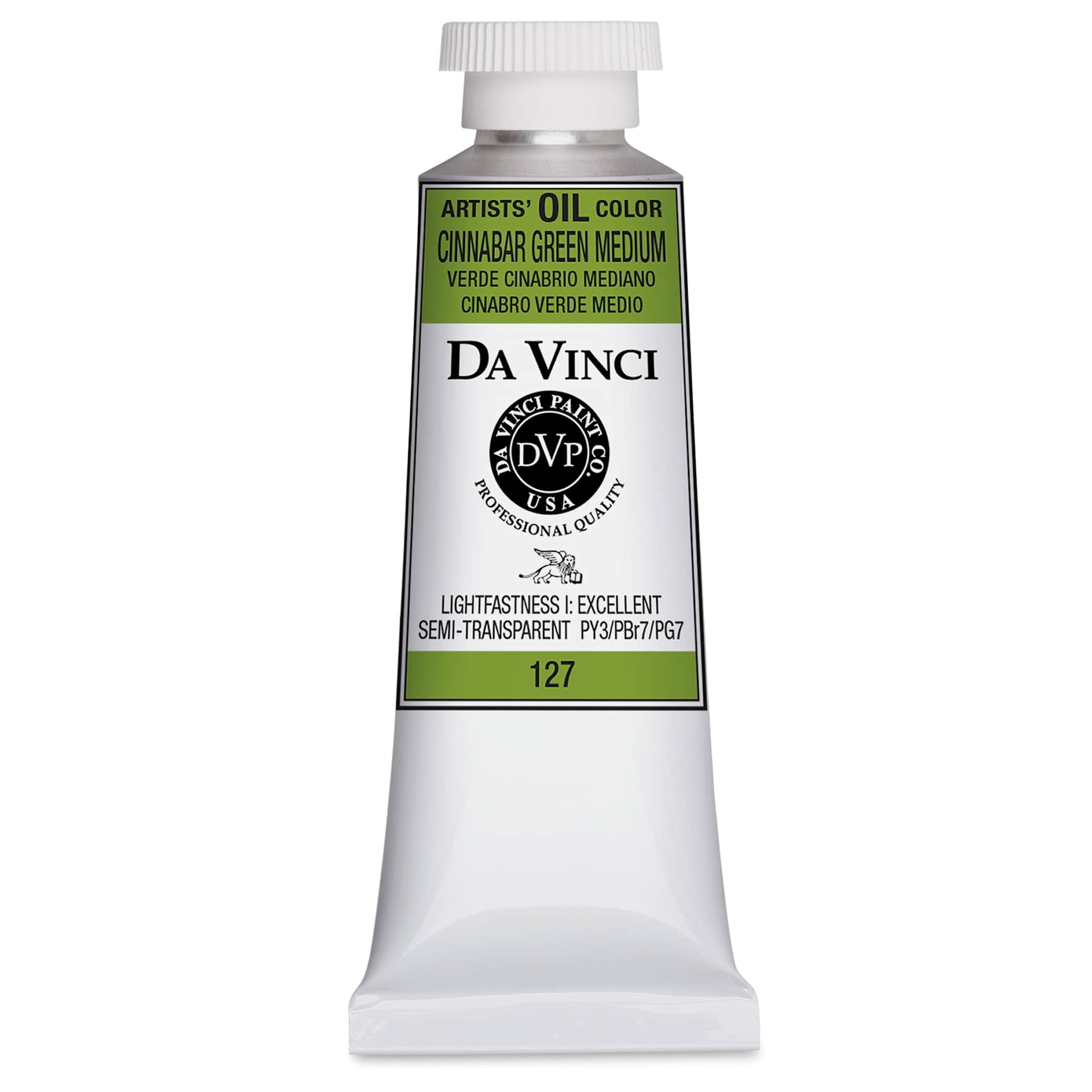 Da Vinci Artists' Oil Color - Cinnabar Green Medium, 37 ml Tube