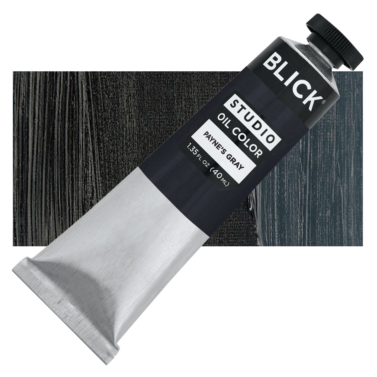 Blick Studio Oil Paint - Payne's Gray, 40 ml tube and swatch