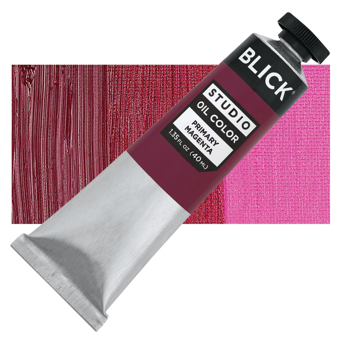 Blick Studio Oil Paint - Primary Magenta, 40 ml tube and swatch