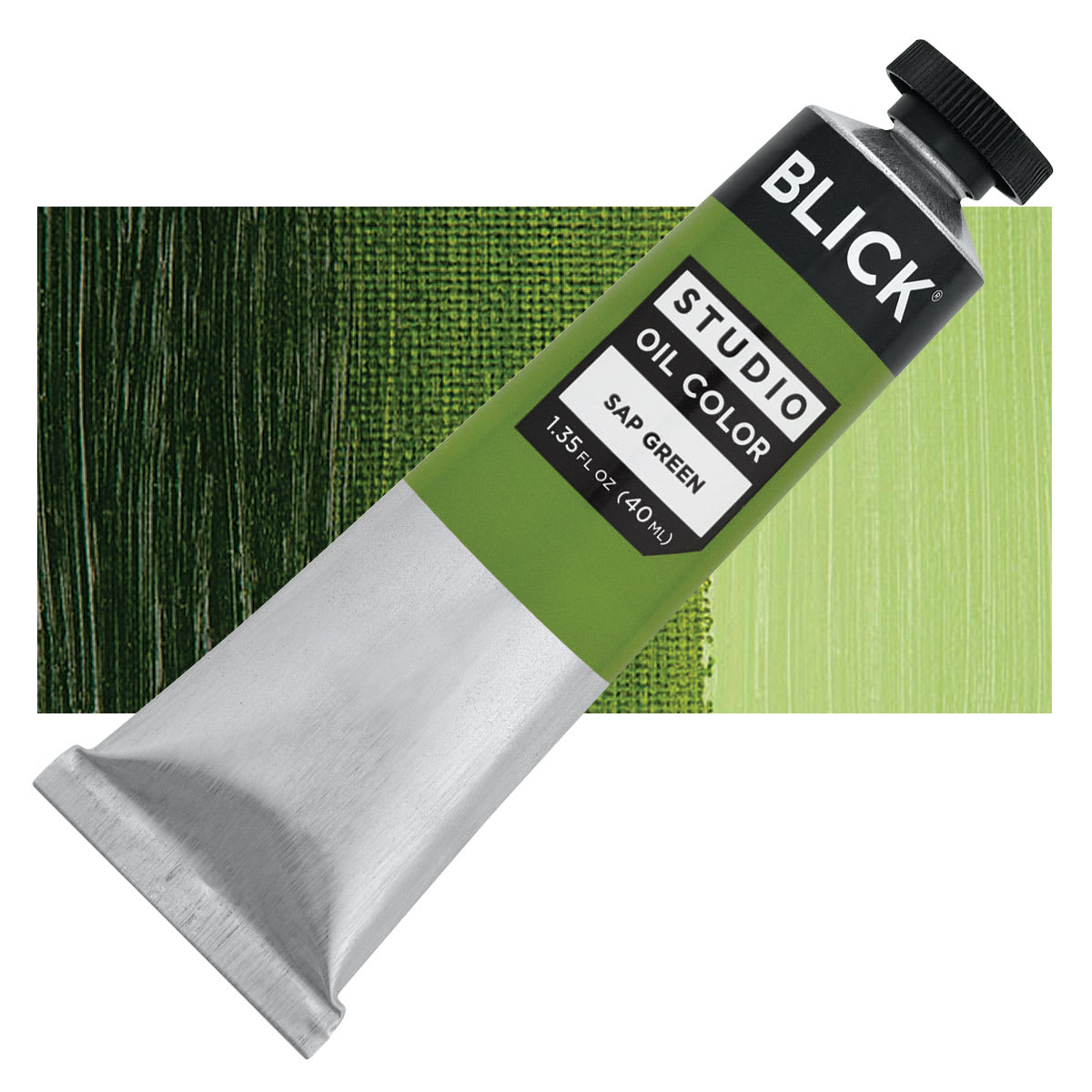 Blick Studio Oil Paint - Sap Green, 40 ml tube and swatch