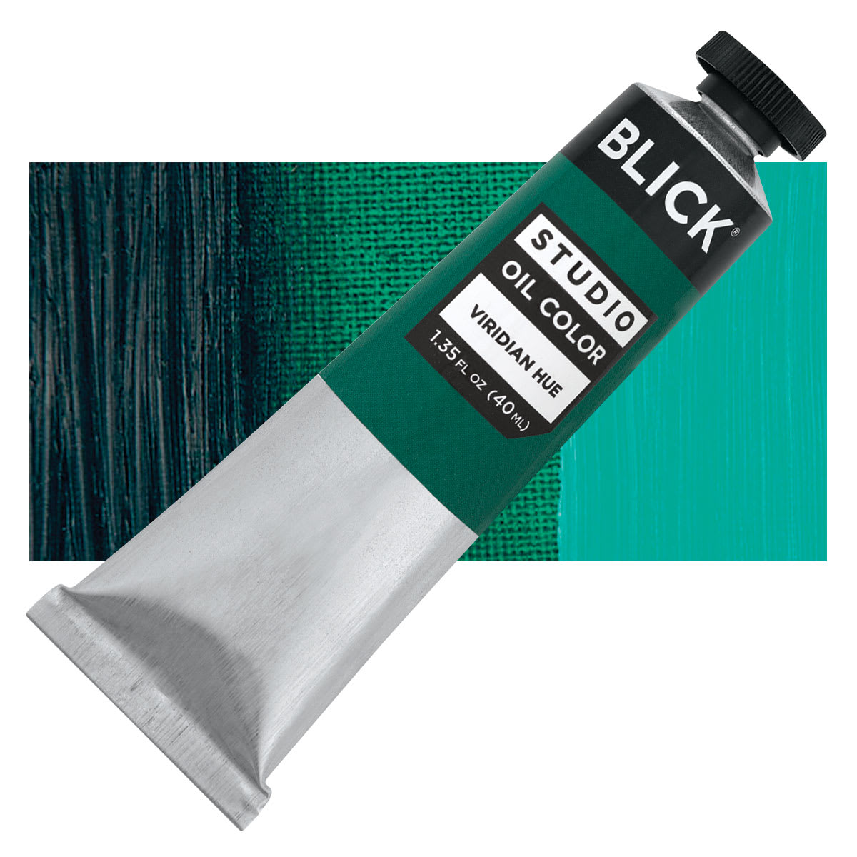 Blick Studio Oil Paint - Viridian Hue, 40 ml tube and swatch