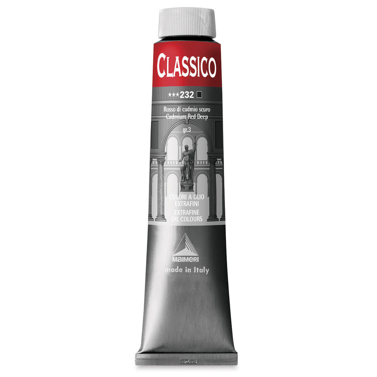 Maimeri Classico Oil Color - Cadmium Red Deep, 200 ml tube
