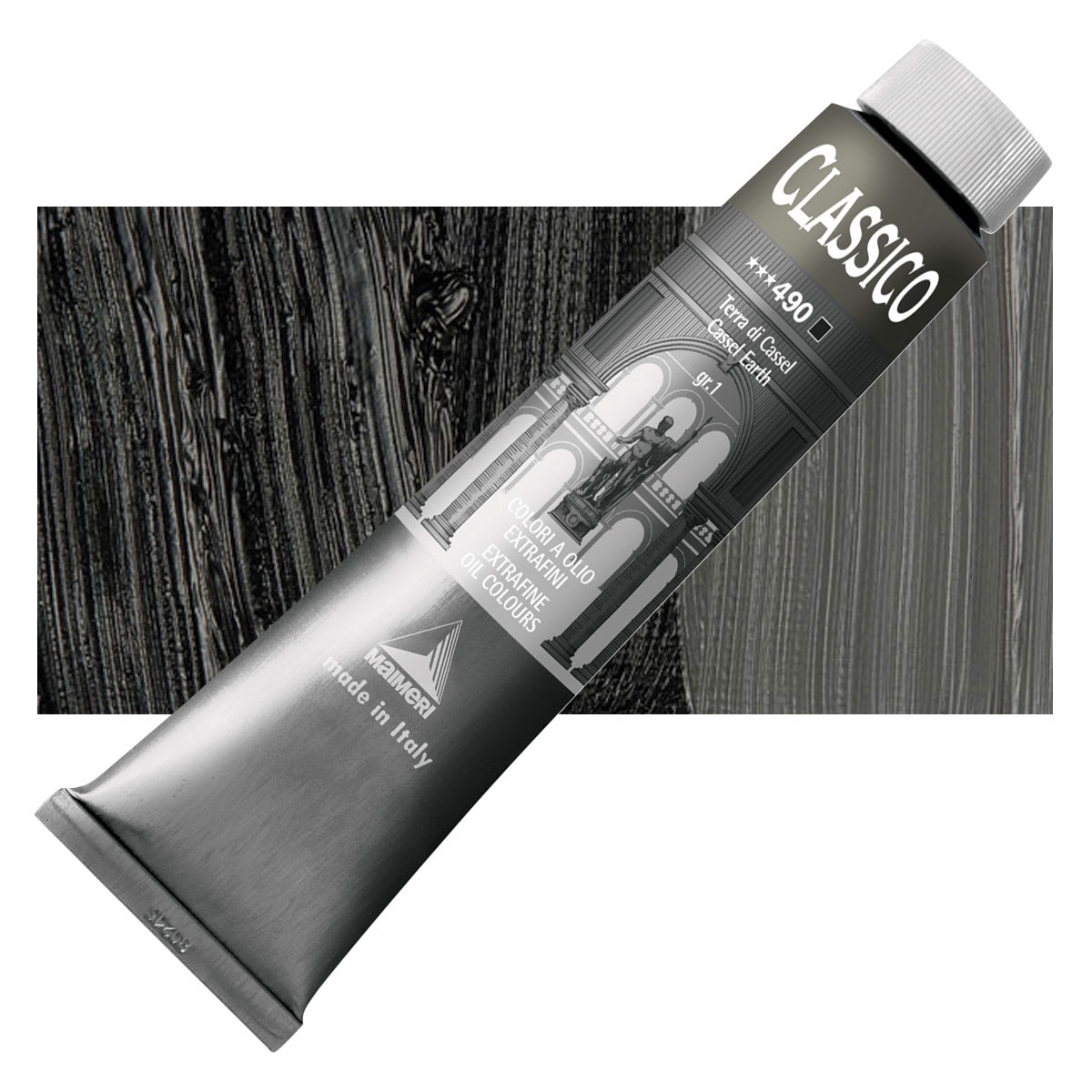 Maimeri Classico Oil Color - Cassel Earth, 60 ml tube and swatch