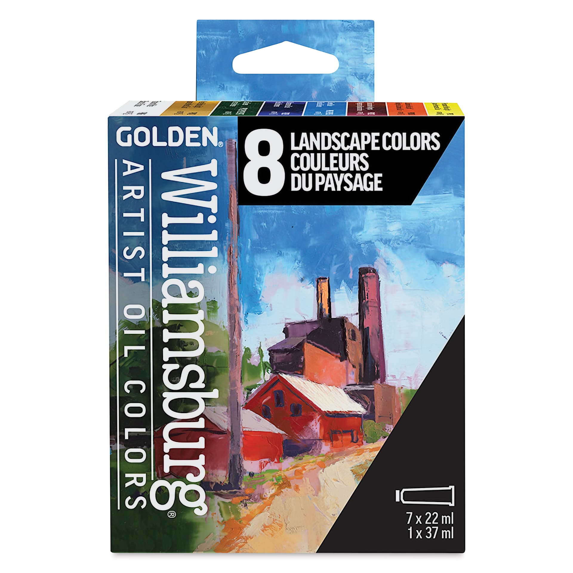 Williamsburg Handmade Oil Paints - Set of 8, Landscape, 22 ml Tubes, packaging