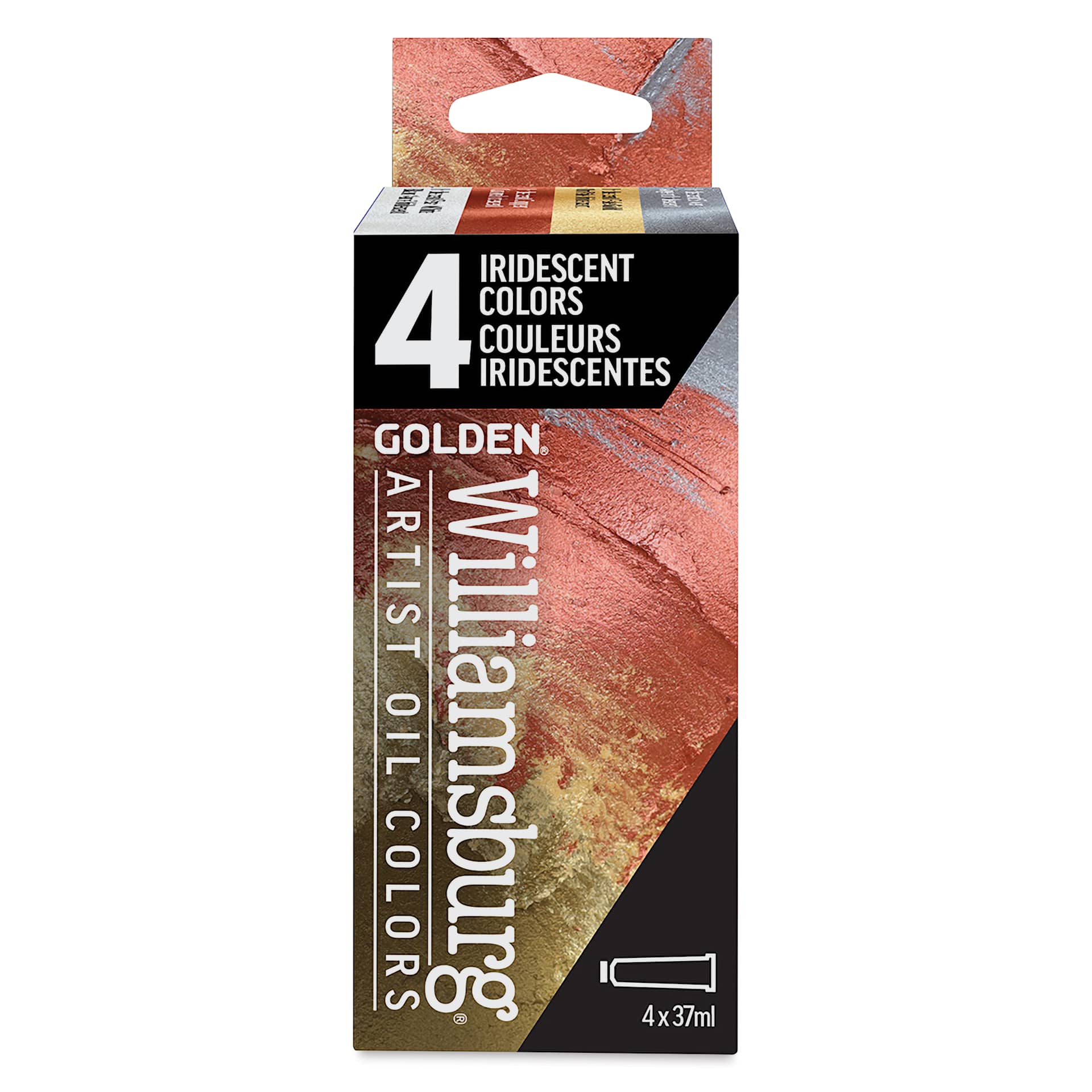 Williamsburg Handmade Oil Paints - Set of 4, Iridescent, 37 ml Tubes, packaging