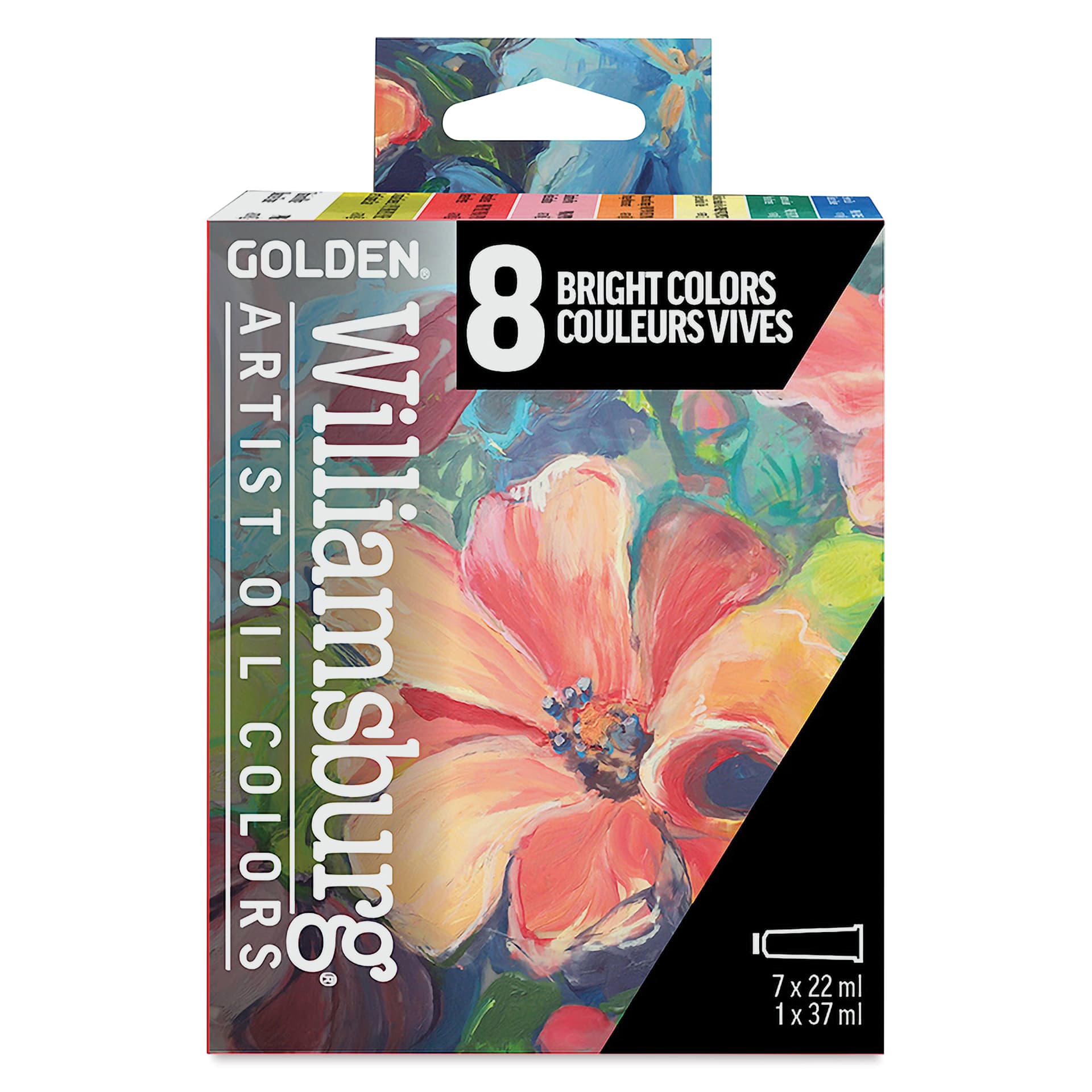 Williamsburg Handmade Oil Paints - Set of 8, Bright, 22 ml Tubes, packaging