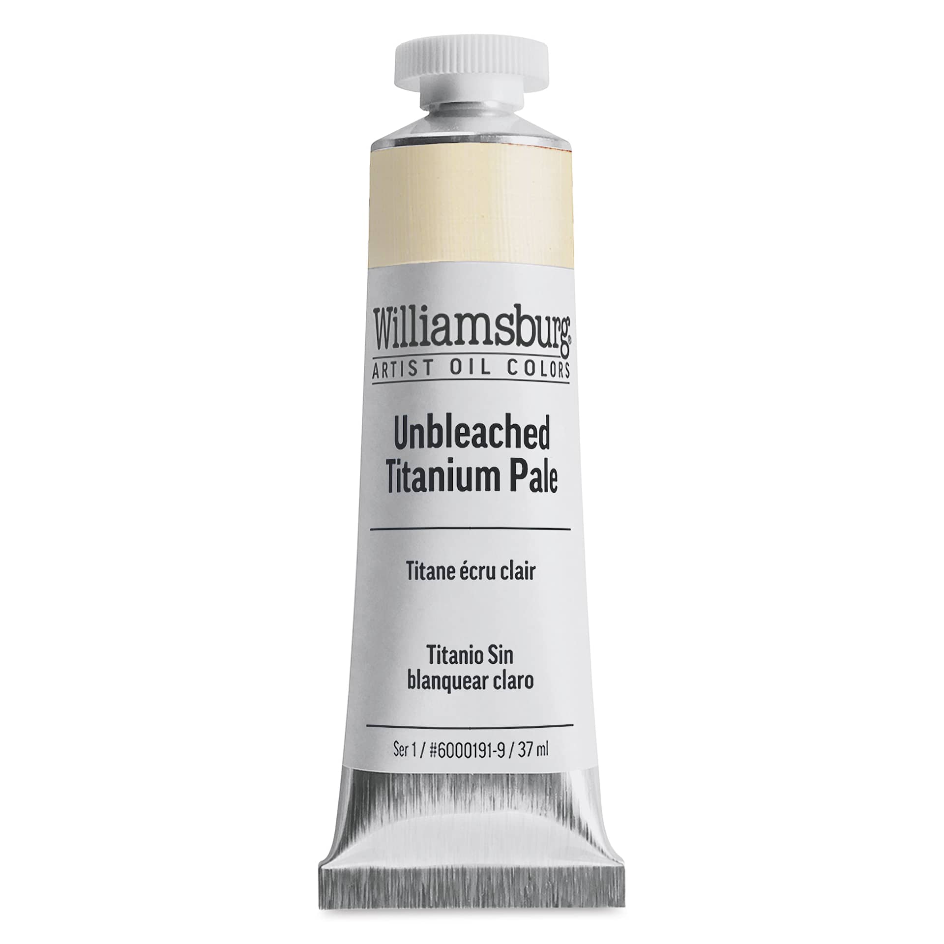 Williamsburg Handmade Oil Paint - Unbleached Titanium Pale, 37 ml tube