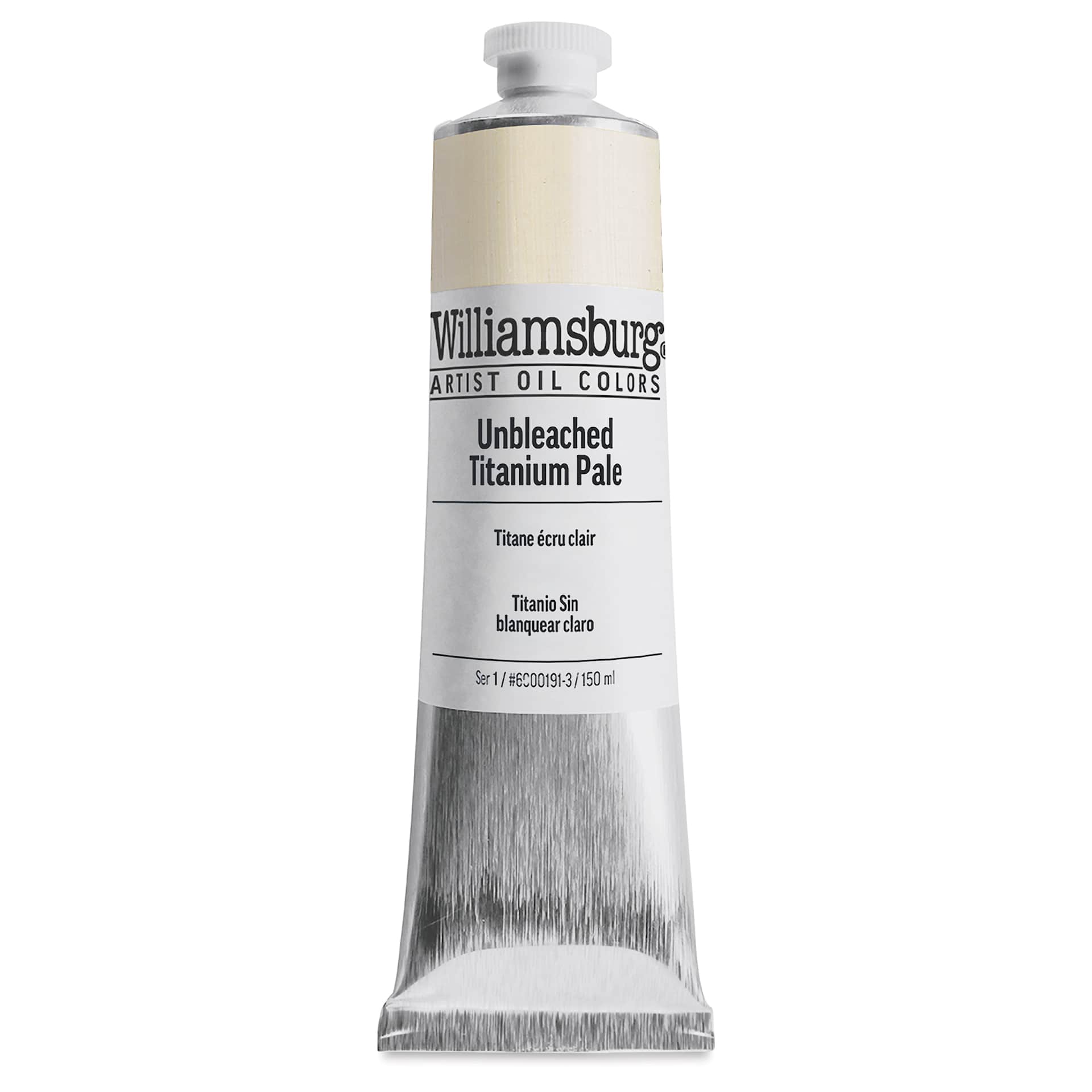 Williamsburg Handmade Oil Paint - Unbleached Titanium Pale, 150 ml tube