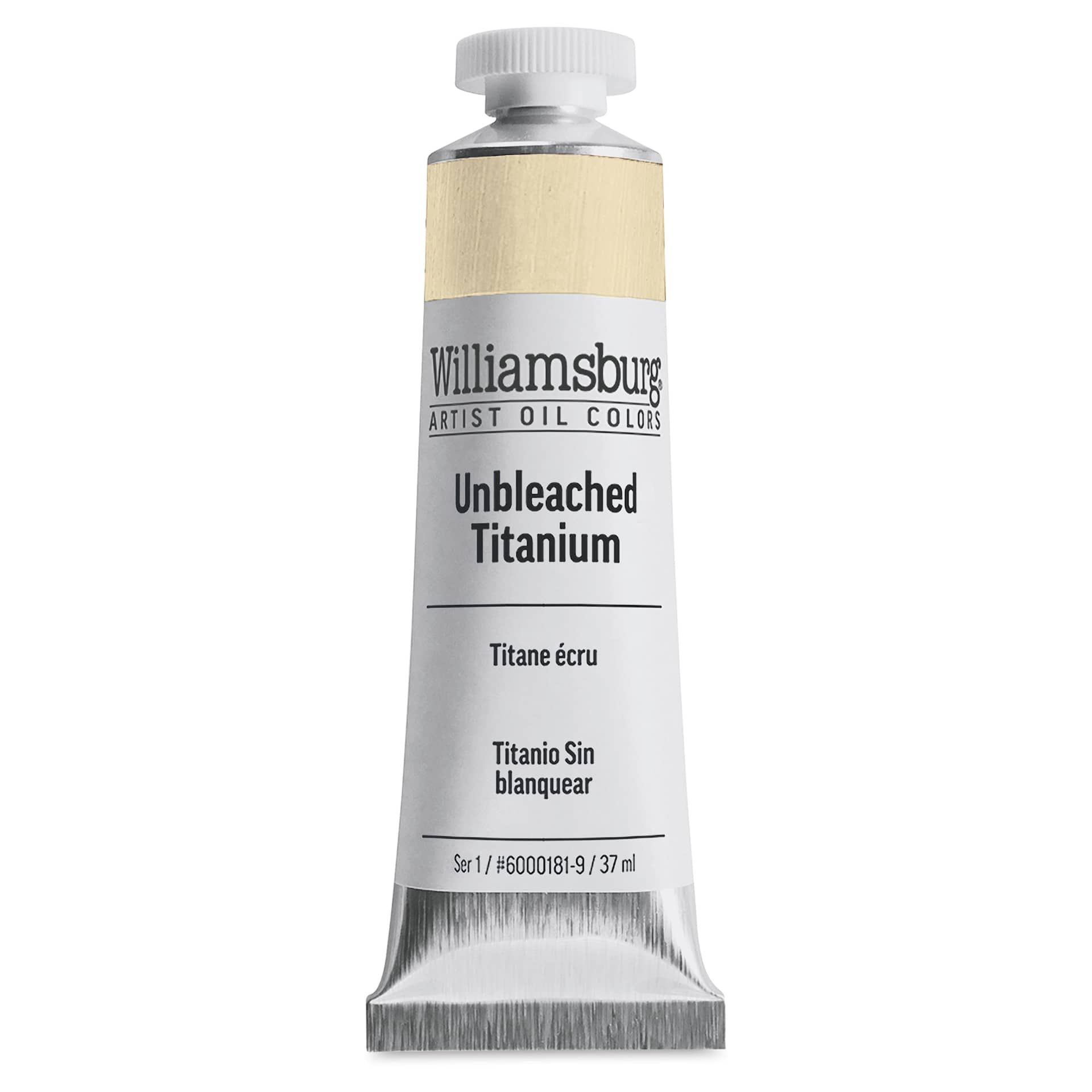 Williamsburg Handmade Oil Paint - Unbleached Titanium, 37 ml tube