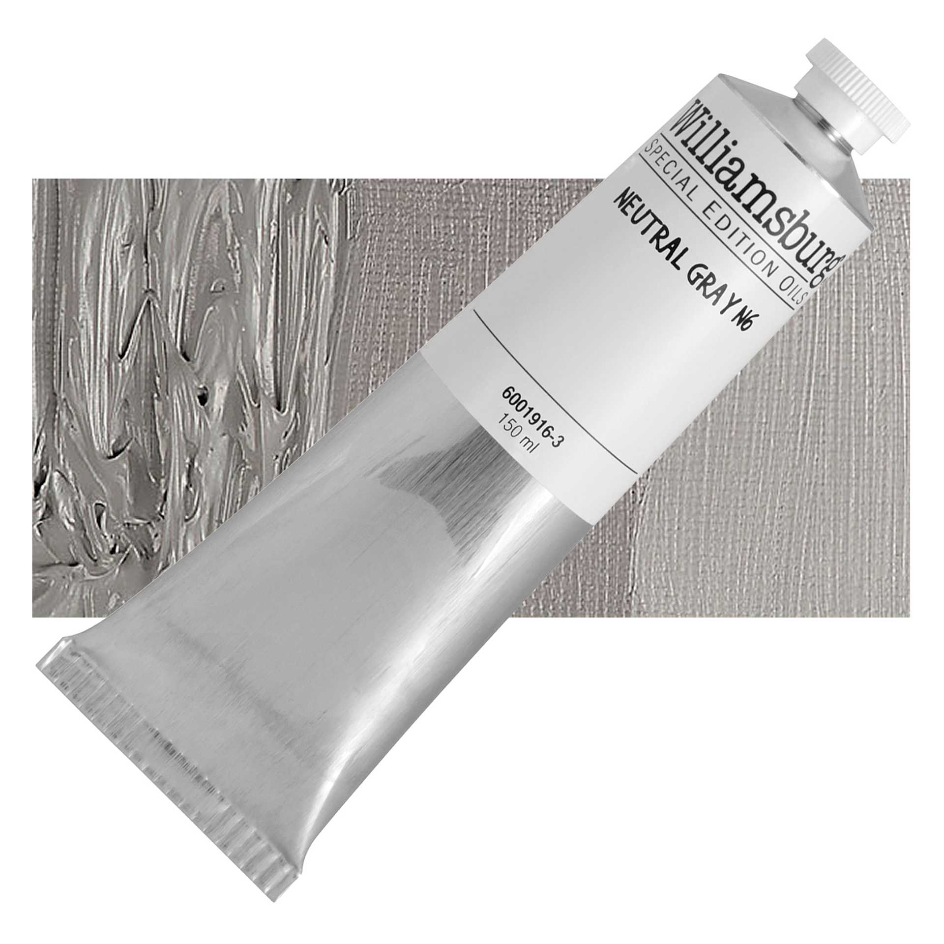 Williamsburg Handmade Oil Paint - Neutral Gray N6, 150 ml tube and swatch